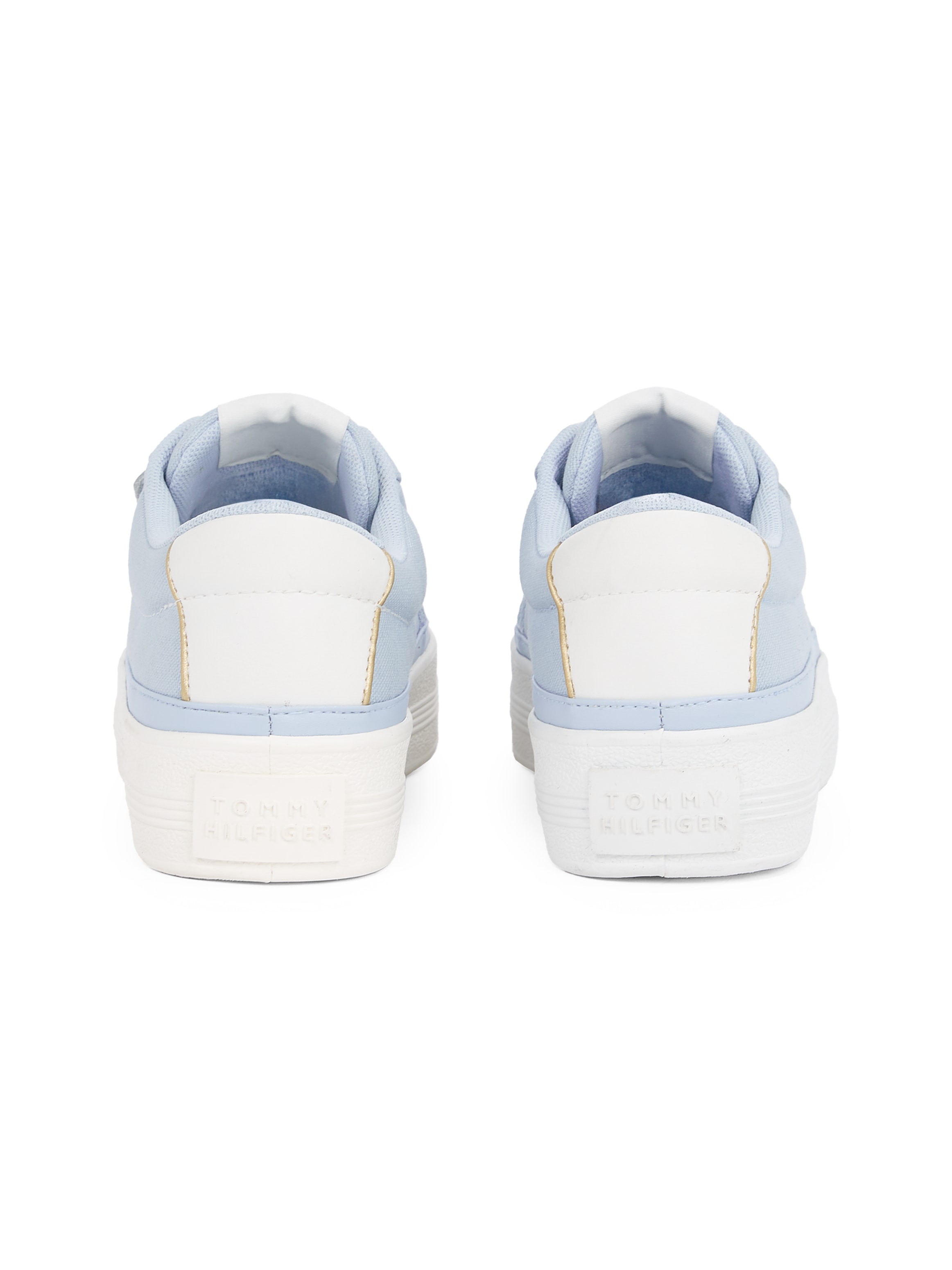 Tommy Hilfiger Plateausneaker »ESSENTIAL VULC TEXTILE SNEAKER«, Freizeitschuh, Halbschuh, Schnürschuh mit goldfarbenen Details