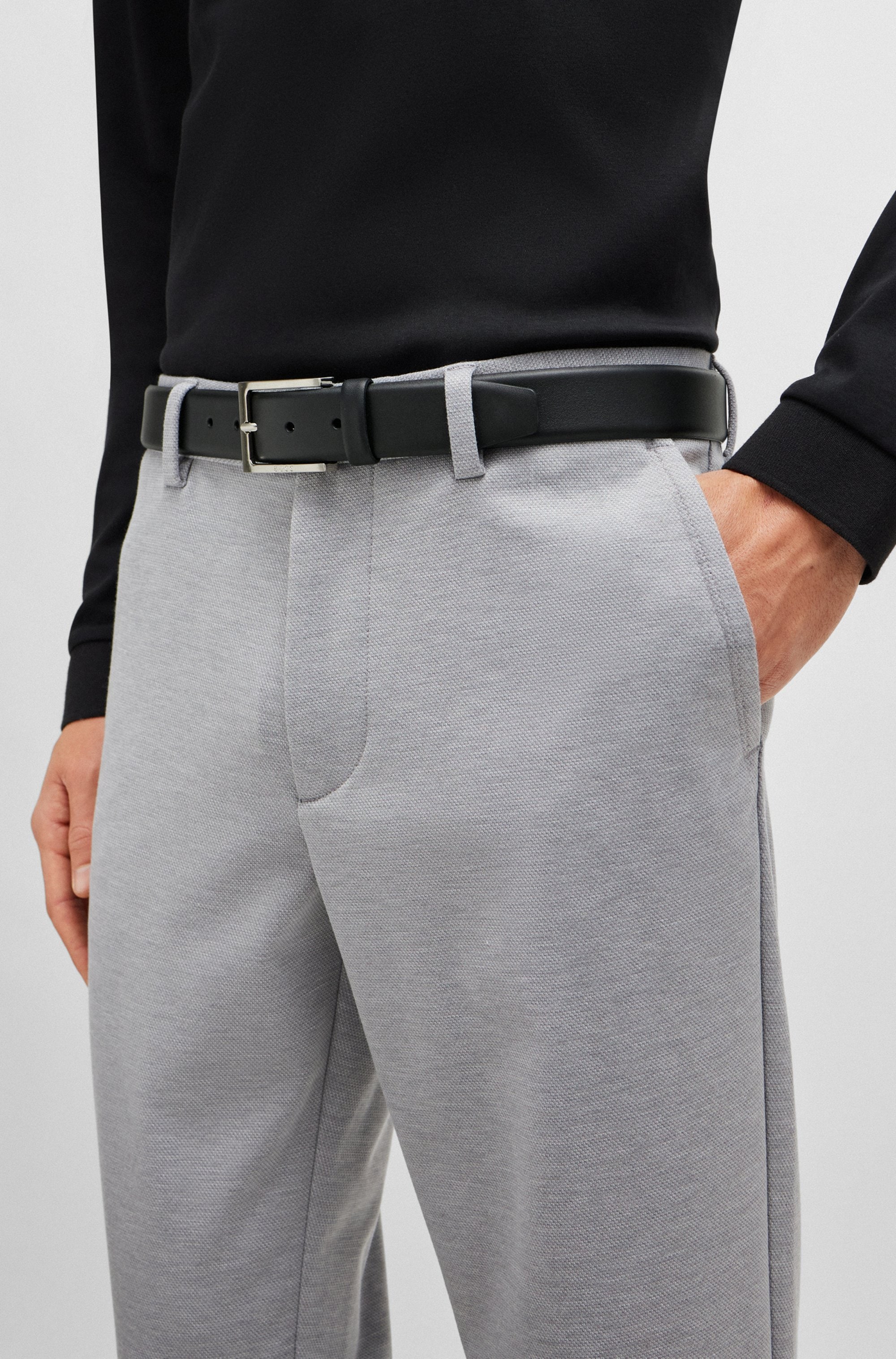 BOSS Ledergürtel aus Nappaleder mit BOSS Logo-Dornschliesse