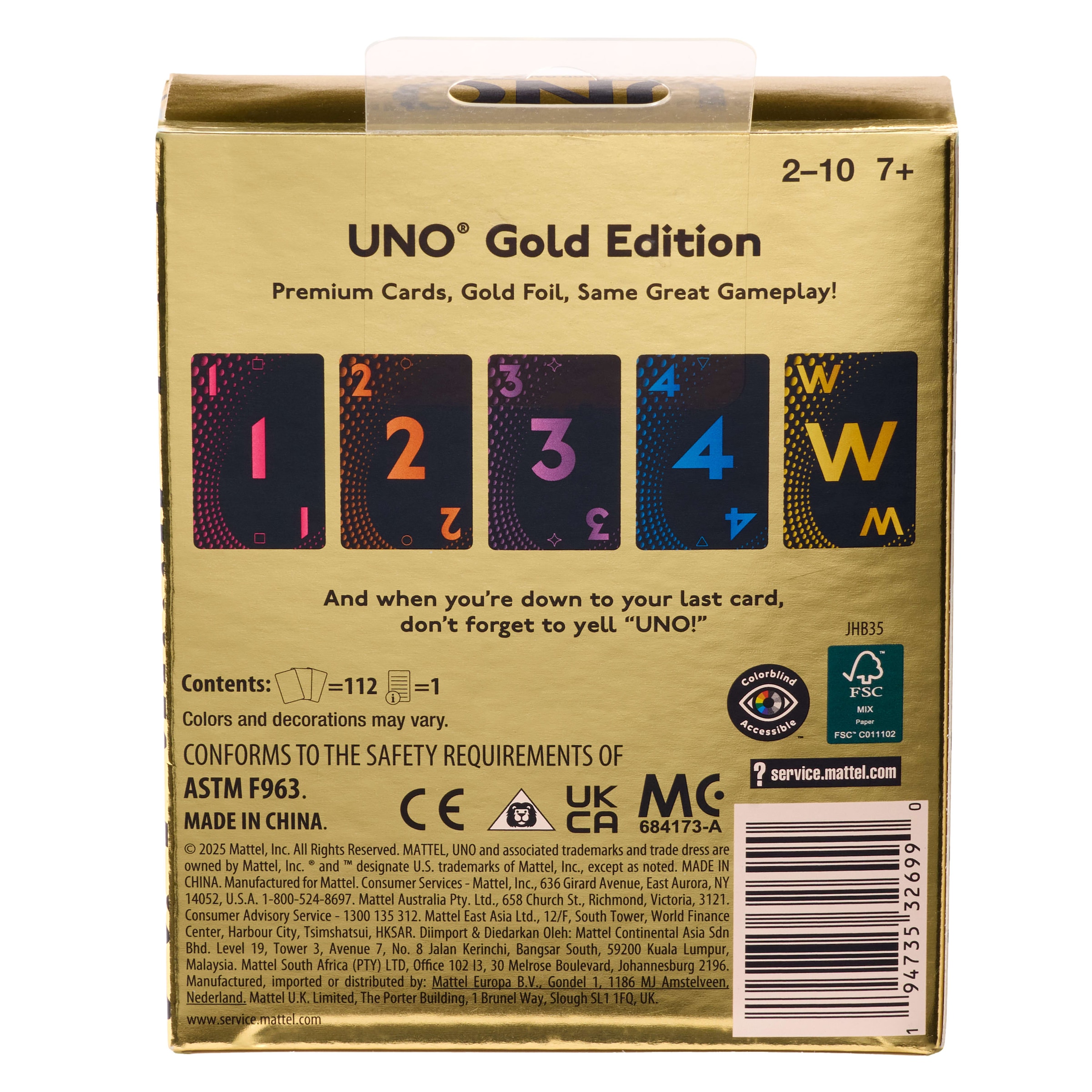 Mattel games Spiel »UNO, Gold-Edition«