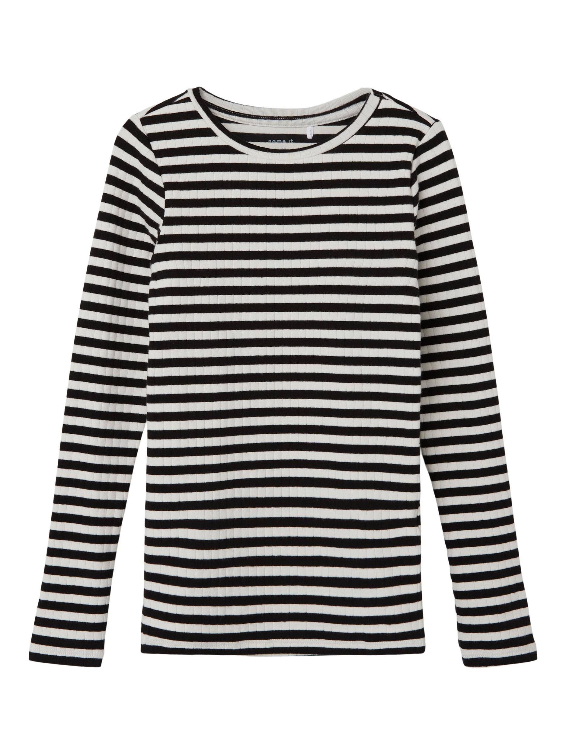Name It Langarmshirt »NKFSURAJA XSL LS TOP NOOS«, toller Ringel-Look in gerippter Qualität