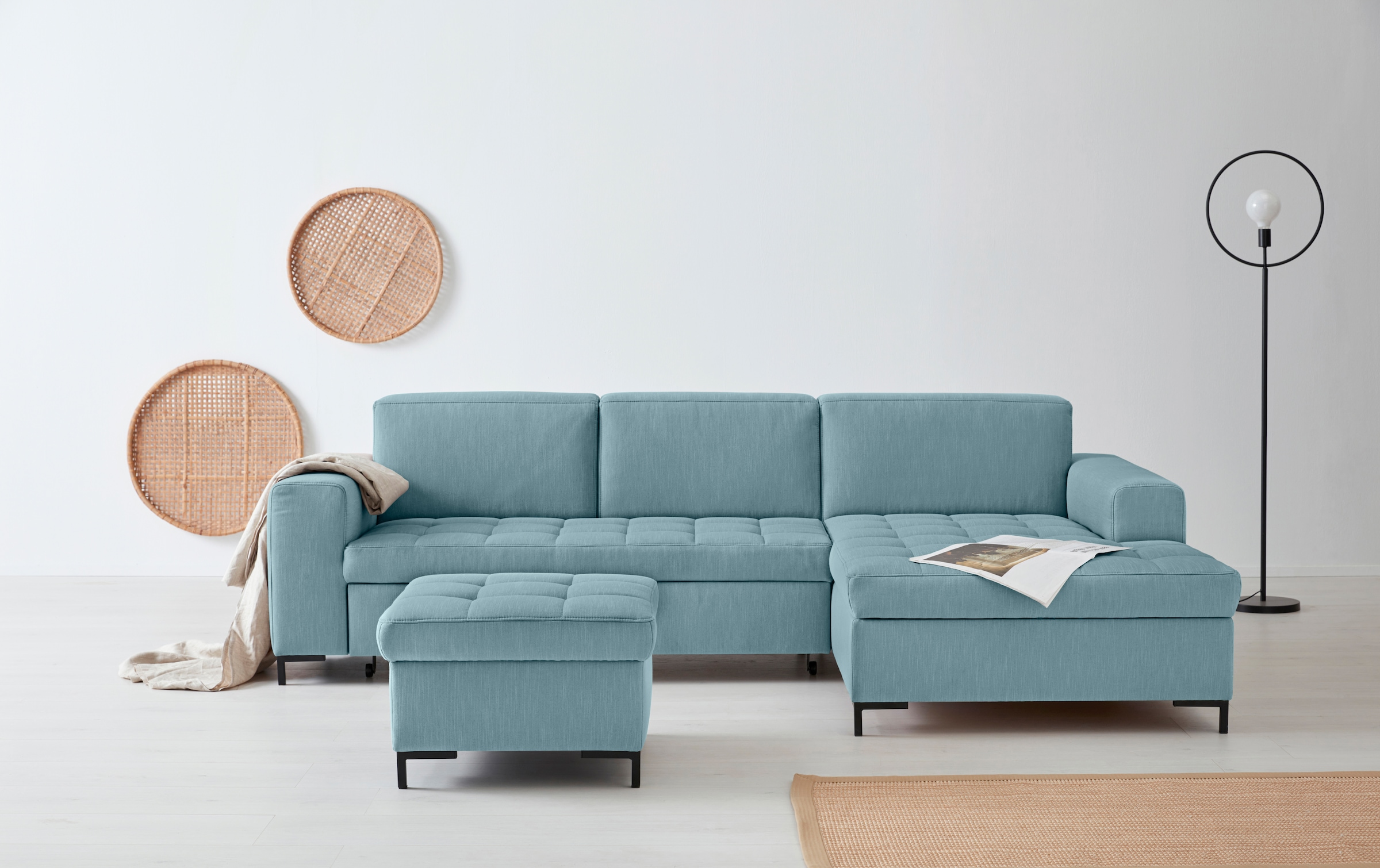 Ecksofa »Grazzo L-Form«, hochwertige Stoffe aus recyceltem Material, Steppung im...