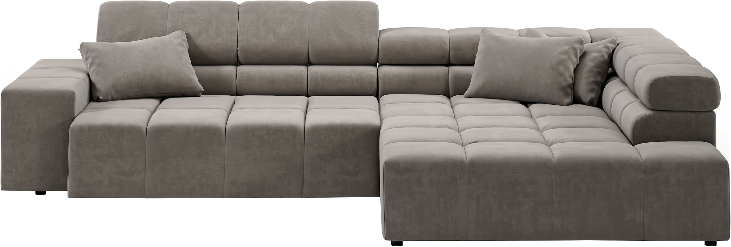 INOSIGN Ecksofa »Ancona incl. Kopfteilverstellung, Zierkissen Breite 319cm, L-Form«, wahlweise motorische Sitztiefenverstellung, auch in Cord + Easy Care