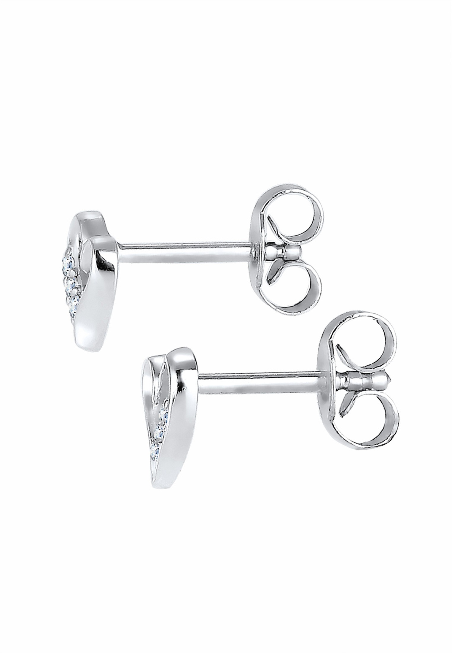 Elli DIAMONDS Paar Ohrstecker »Ohrringe Ohrstecker Herz Diamant Weiß (0.03 ct) 925 Sterling Silber«