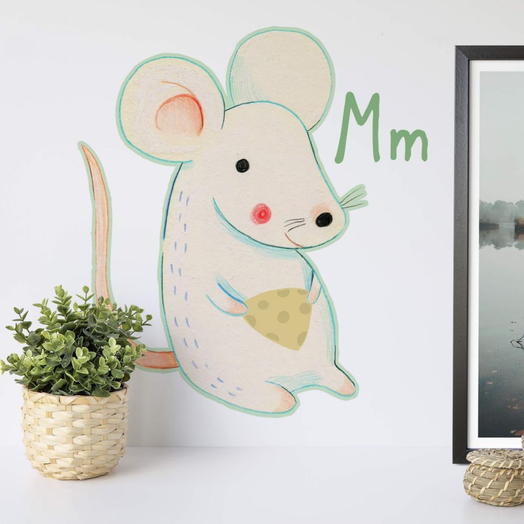 Wall-Art Wandtattoo »Maus Mouse Buchstabe M«, (1 St.)