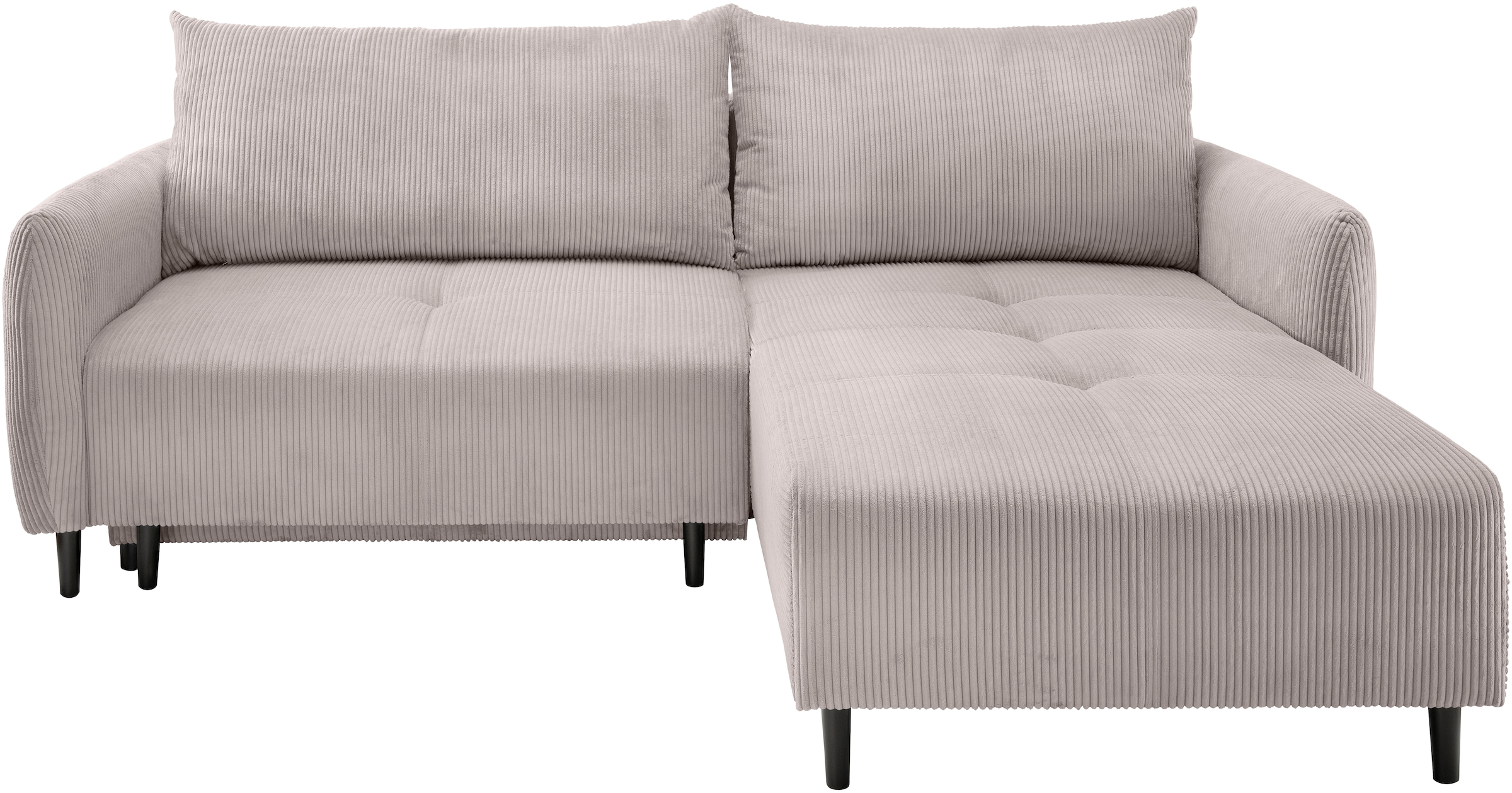 INOSIGN Ecksofa »Mara, L-Form, aktueller Cord Bezug und tolle Farben, schmale Armlehnen«, whlw. mit Bettfunktion,Recamiere links/rechts montierbar, Breite 238cm