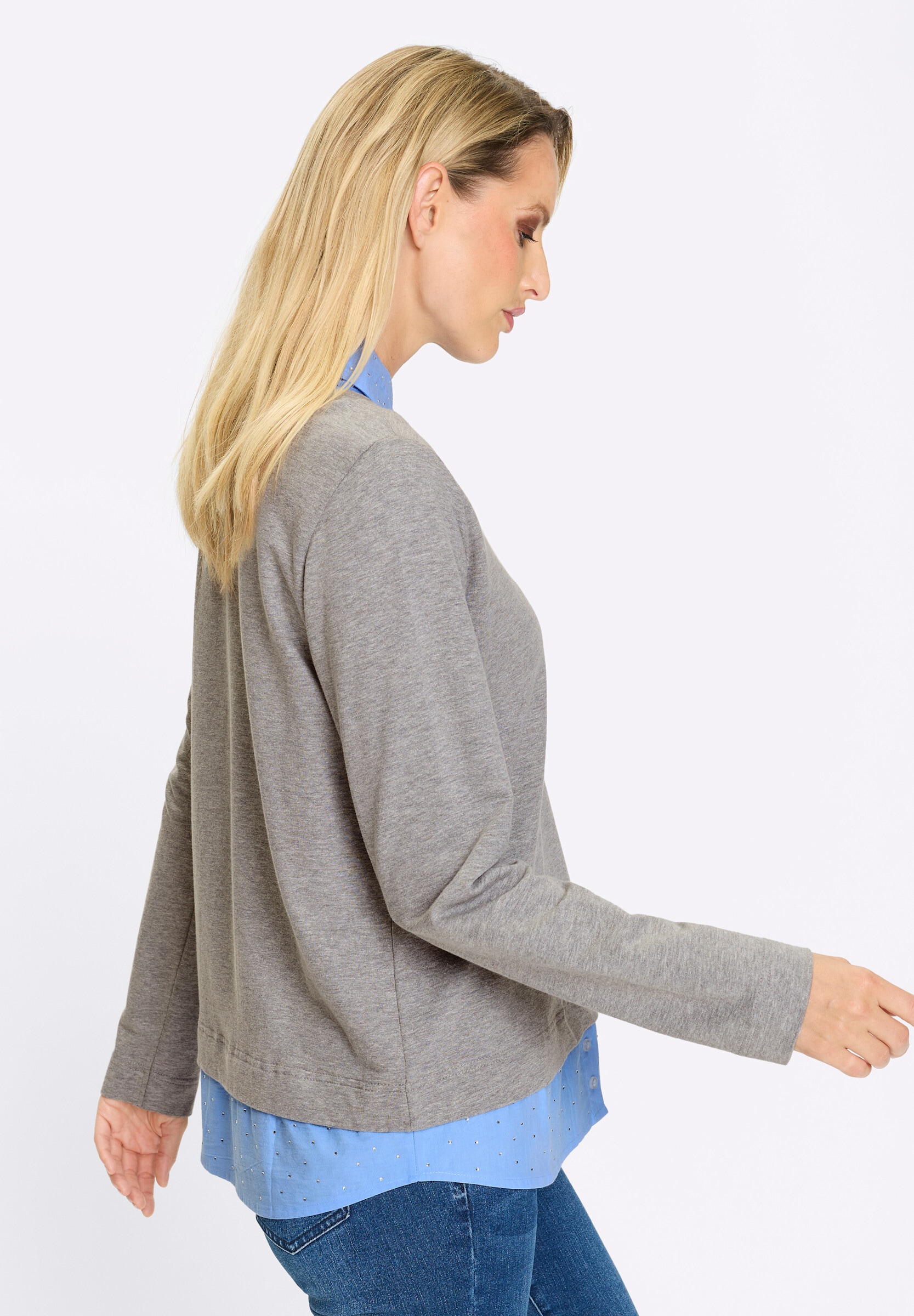 heine Sweatshirt »Sweatshirt Sweatshirt mit Bluseneinsatz«
