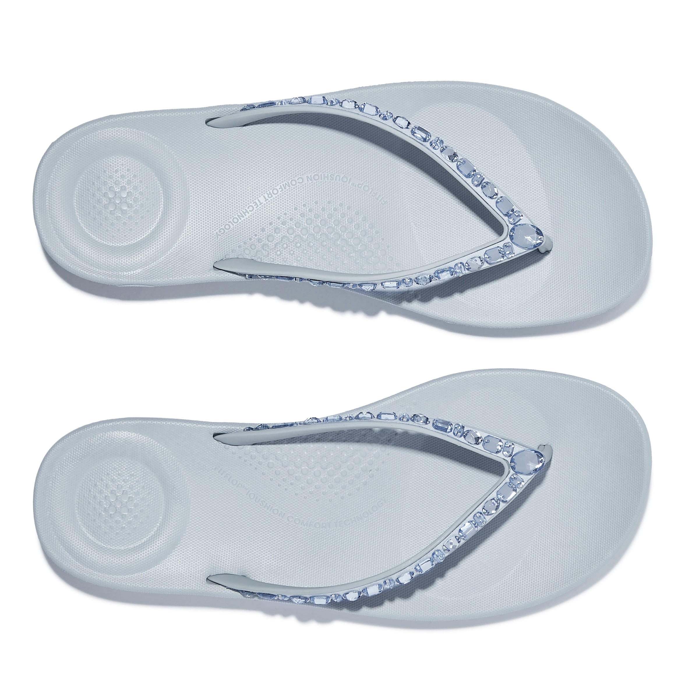 Fitflop Zehentrenner »iQUSHION MULTI-CRYSTAL«, Sandale, Flats, Pool Slides mit Schmucksteinen verziert
