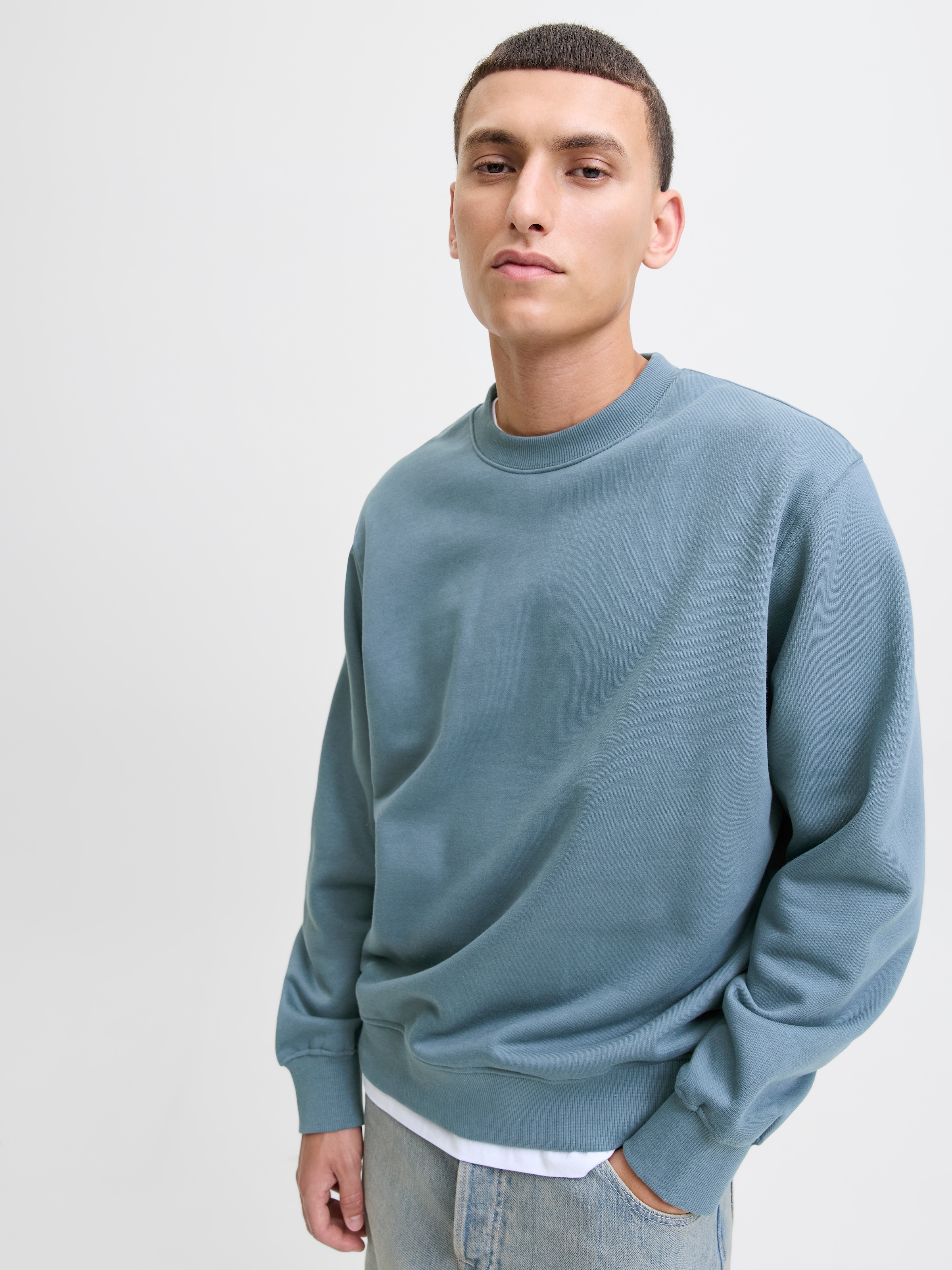 Jack & Jones Sweatshirt »JJEURBAN EDGE SWEAT CREW NECK NOOS«, mit Rippbündchen