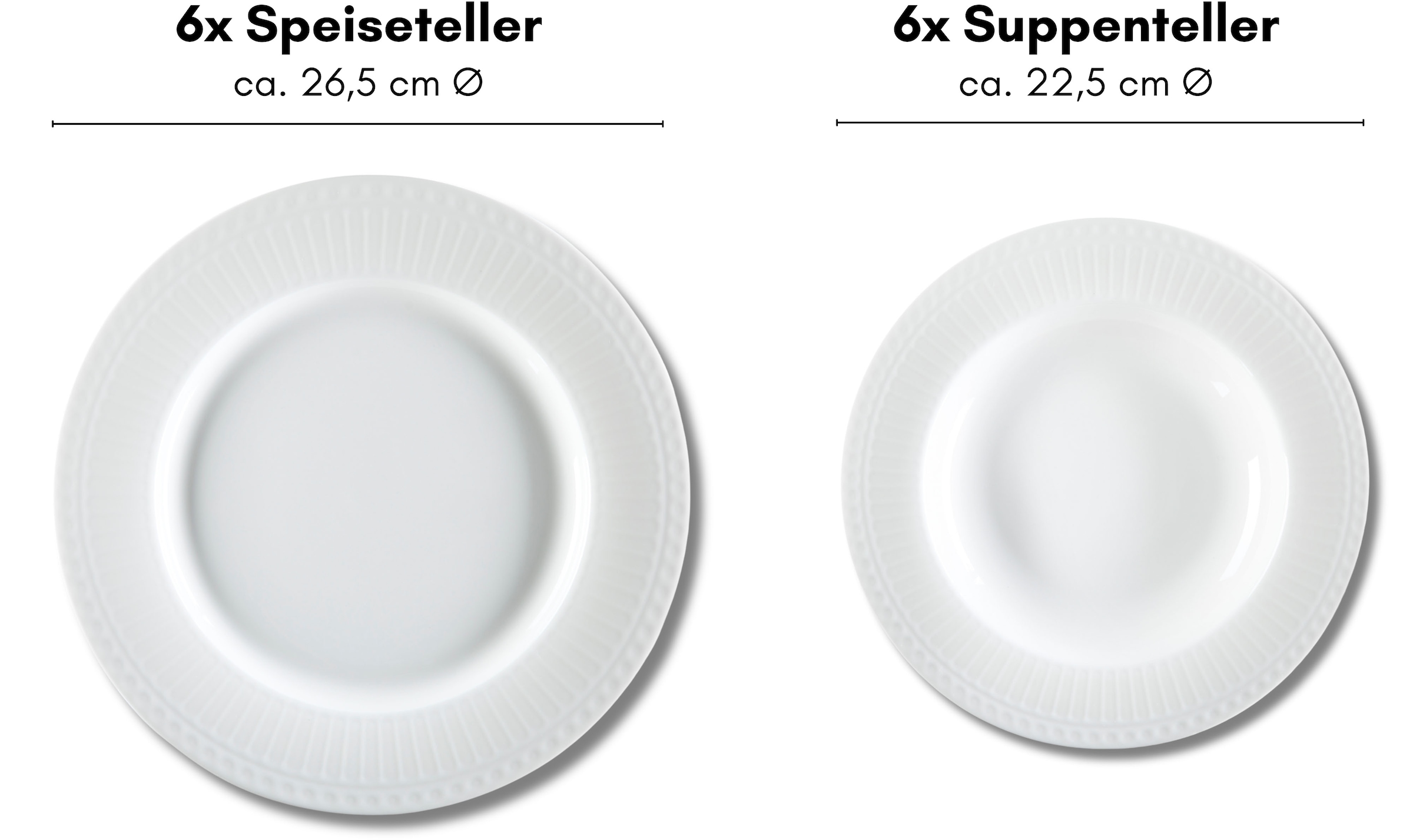 Ritzenhoff & Breker Tafelservice »Sofia«, (Set, 12 tlg.), Reliefdekoration