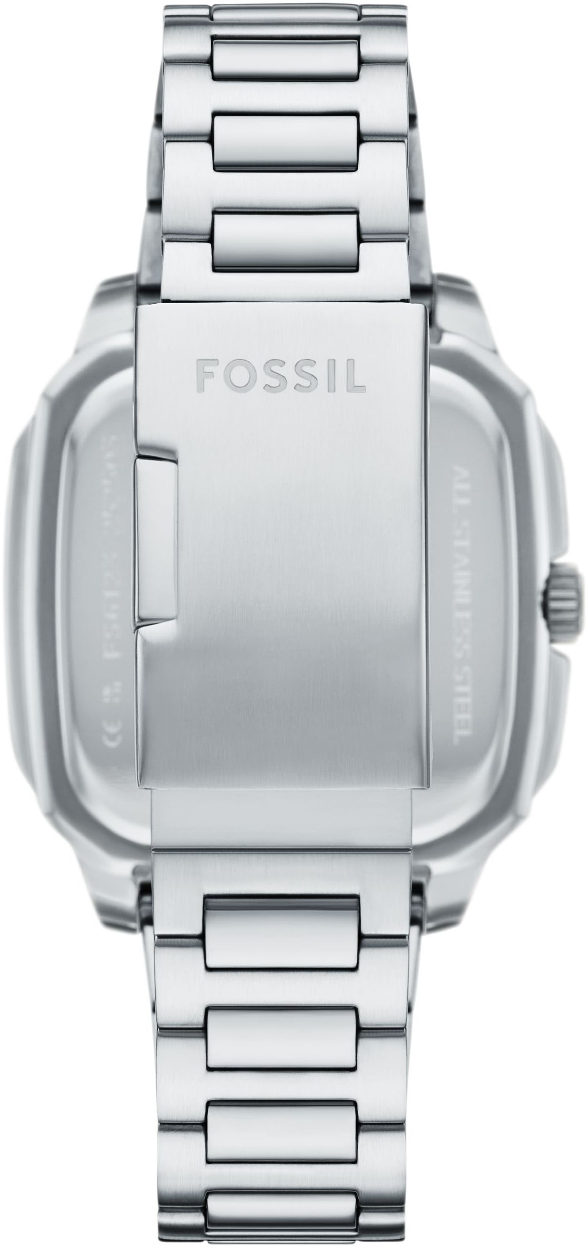 Fossil Quarzuhr »CROSBY« Armbanduhr, Herrenuhr, Edelstahlarmband, analog, Tag