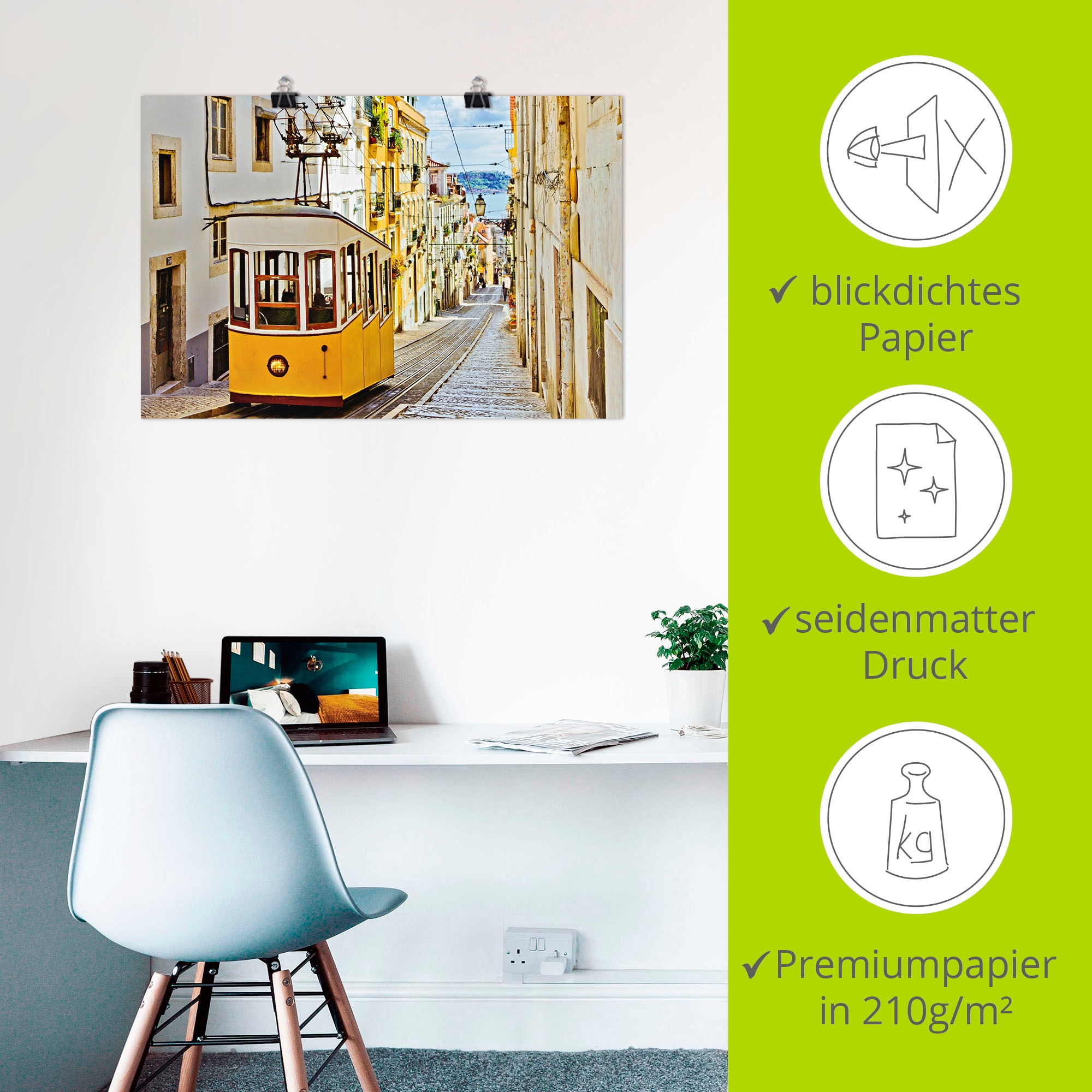 Artland Wandbild »Ascensor da Gloria in Lissabon« Zugbilder 1 Stk. tlg. als Leinwandbild, Poster in verschied. Größen