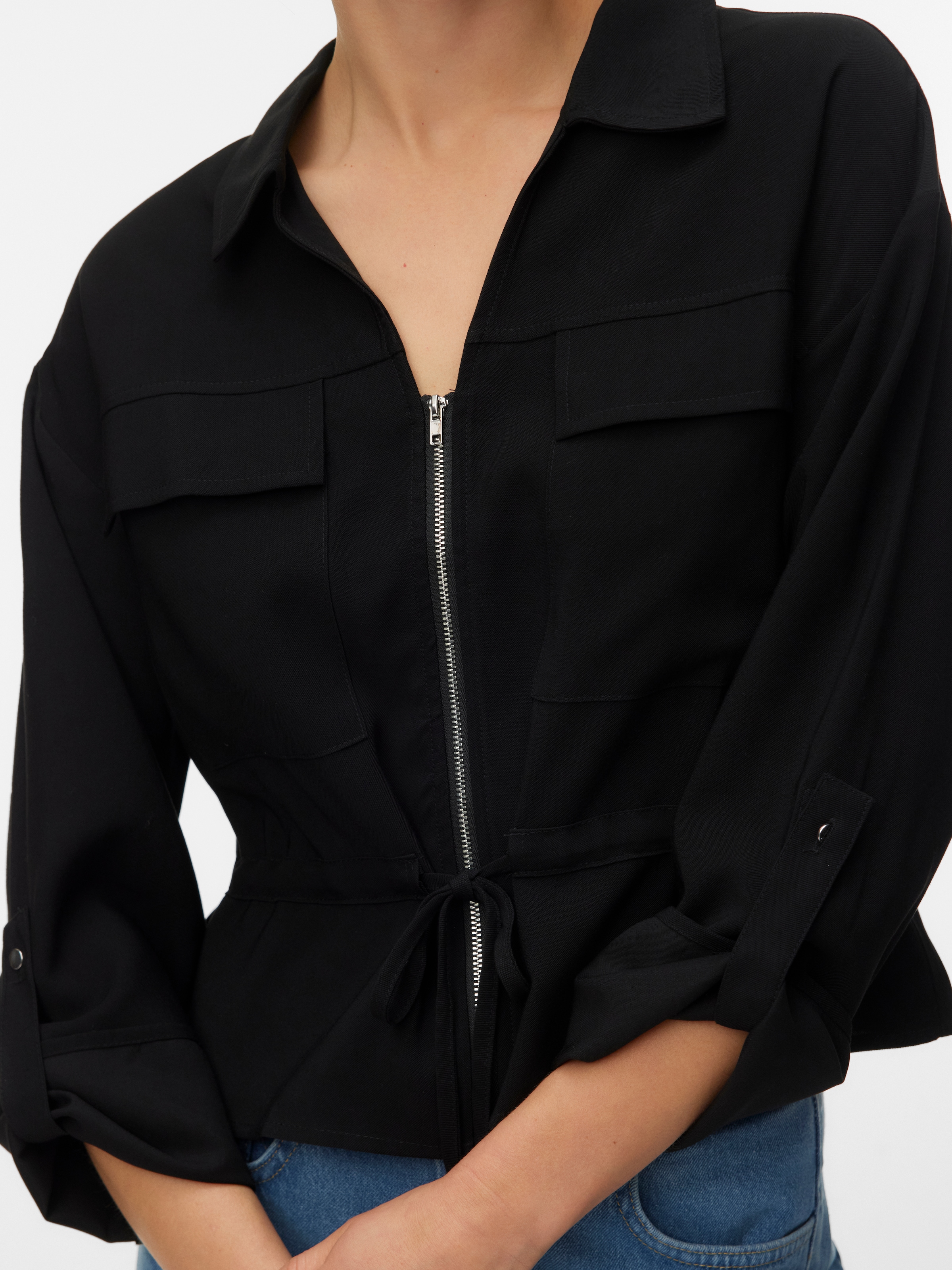 Vero Moda Langarmbluse »VMKATIE LS SHIRT WVN NOOS« Materialmix