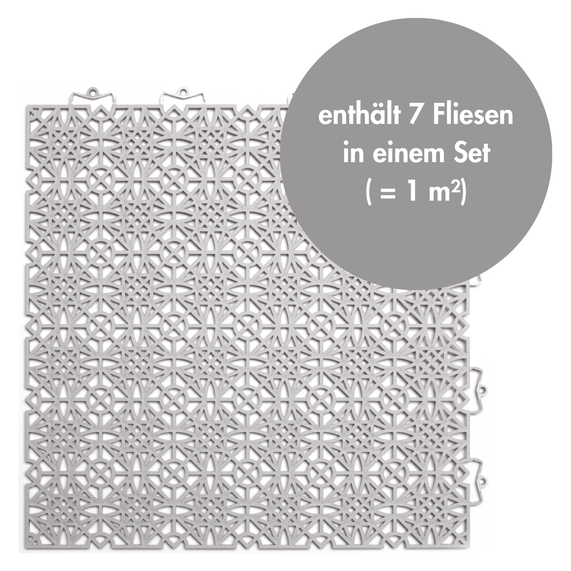 Andiamo Kunststoff-Fliesen »Terra Sol, Terrassenfliesen« Set, erhältlich mit 7 Stück (1 qm), 14 Stück (2 qm) oder 35 Stück (5 qm), 7 Stk. tlg. Klickfliesen, 38x38 cm, Balkon Bodenbelag, UV-beständig