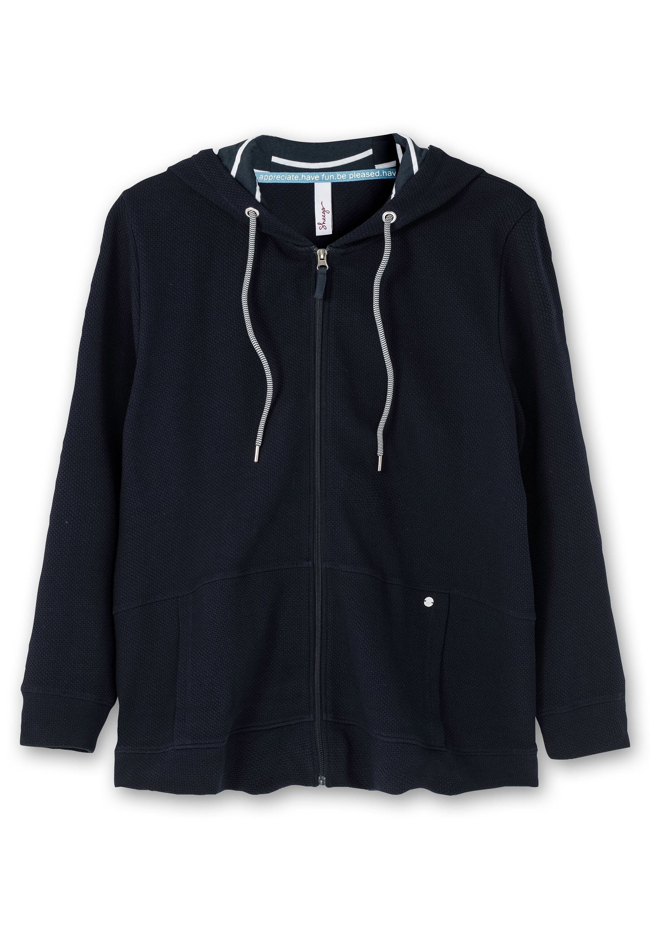 Sheego Sweatjacke »Sweatjacke mit Kapuze, aus Waffelpiqué«