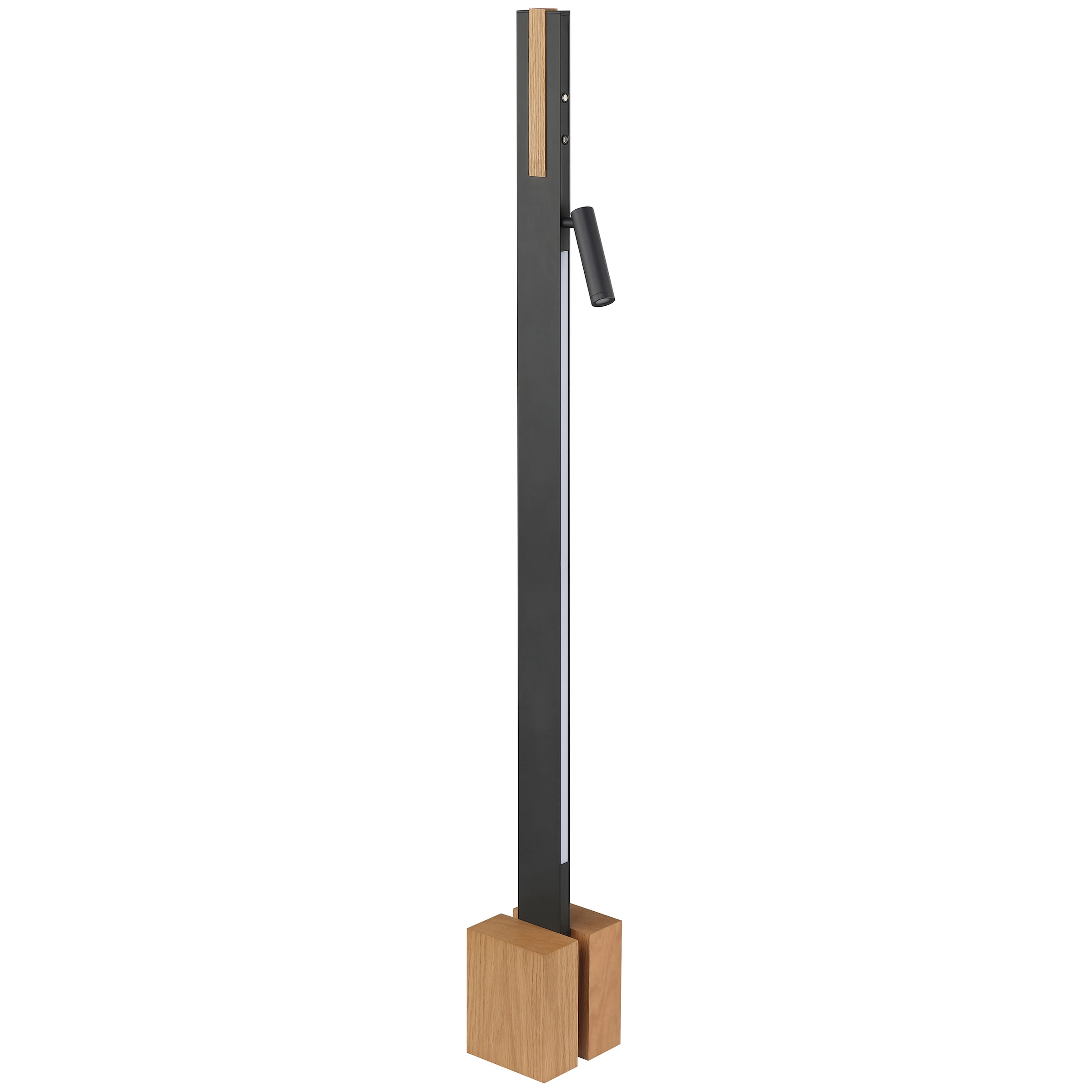 lumiCouture LED Stehlampe »Streamline« LED-Modul 1 Stk. Warmweiß 131 x 14 x 14 cm, 2300 lm 2700 K, Aluminium/Holz, schwarz/braun