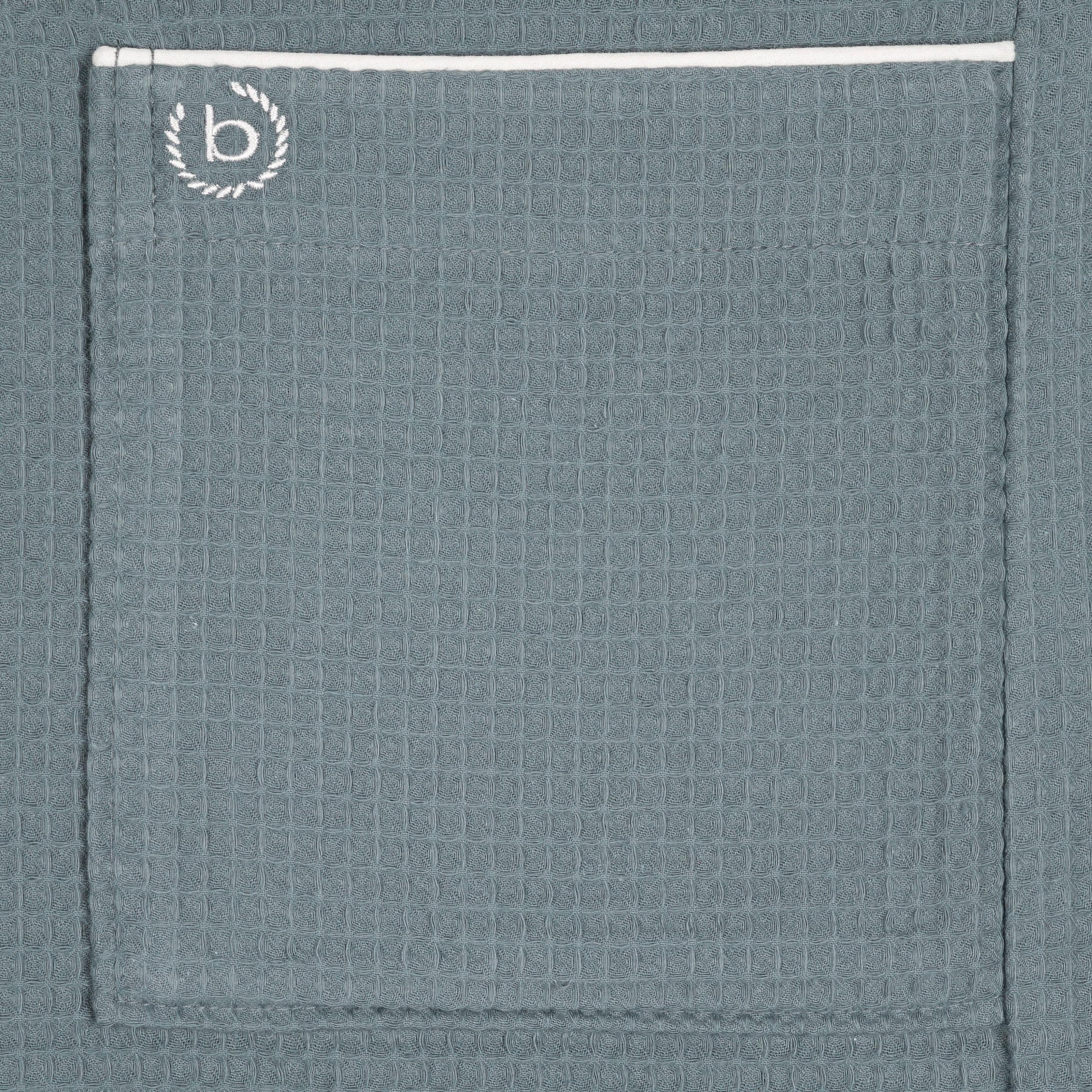 bugatti Herrenbademantel »Tizian, ideal für Sauna & Spa, Hotelbademantel, Morgenmantel«, (1 St.), Waffelpiqué-Struktur, mit Baumwollbiese