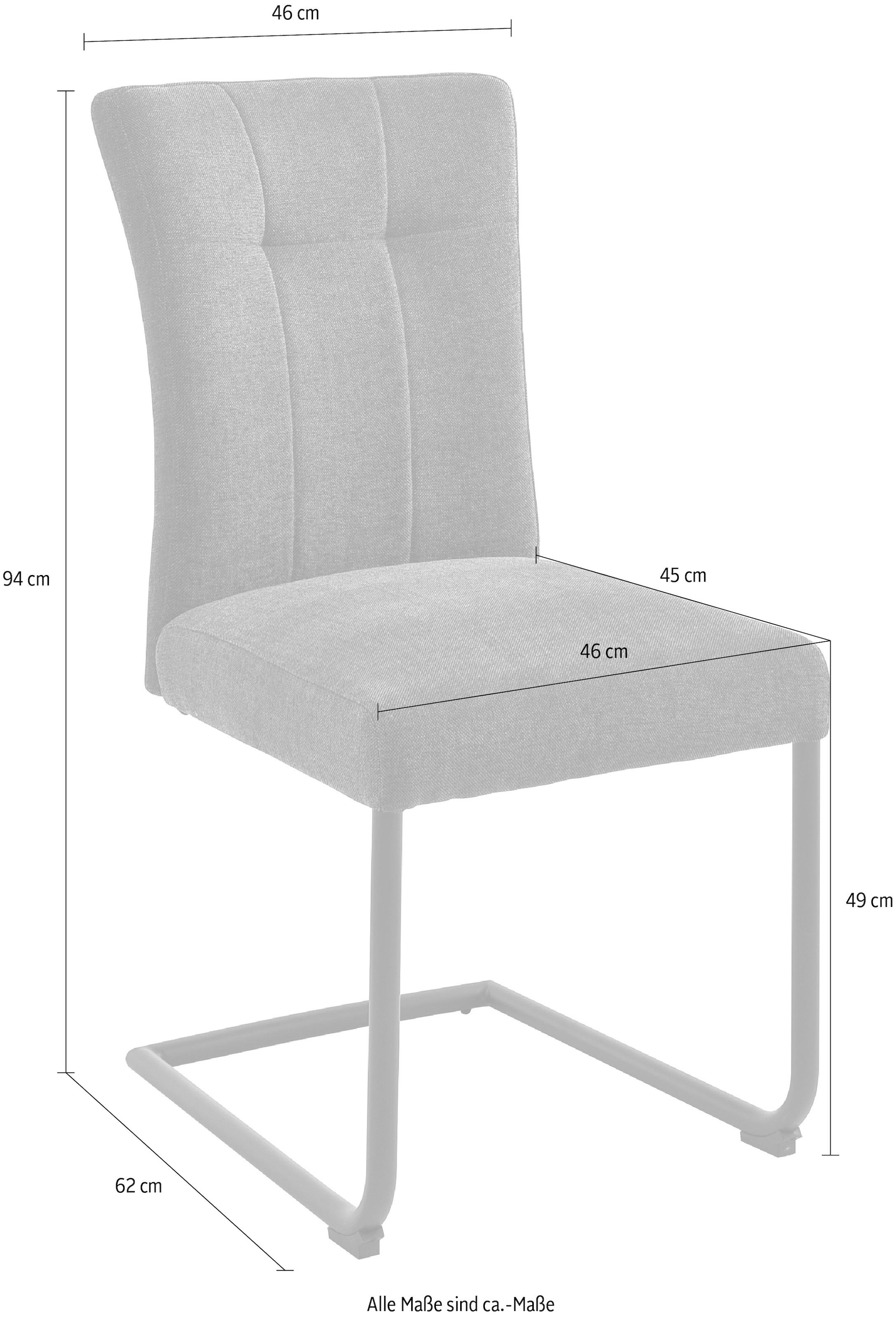 MCA furniture Freischwinger »Calanda«, (Set), 2 St., Aqua Clean,  Esszimmerstuhl Aqua Clean Bezug, Nosag Federung, belastbar bis 120 kg auf  Rechnung kaufen