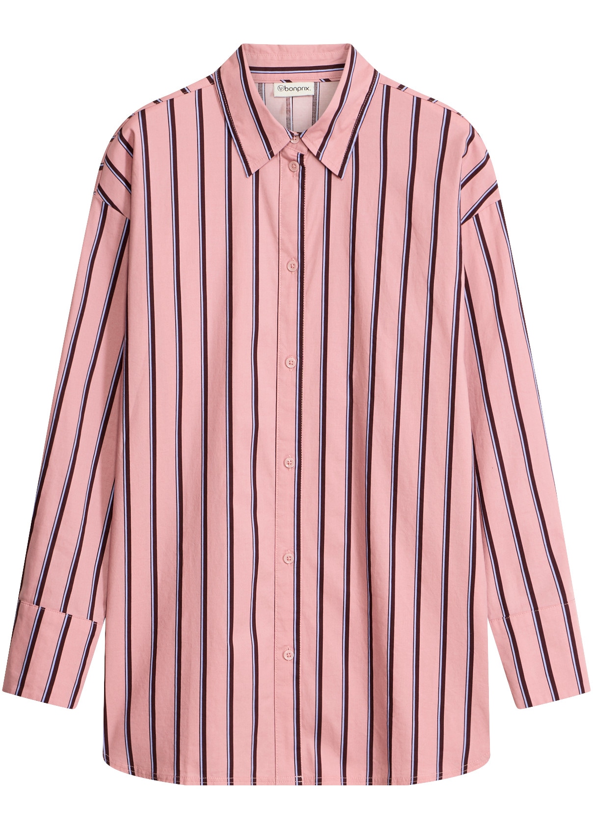 bonprix Hemdbluse Oversize-Passform, hüftbedeckende Länge, mit überschnittener Schulter