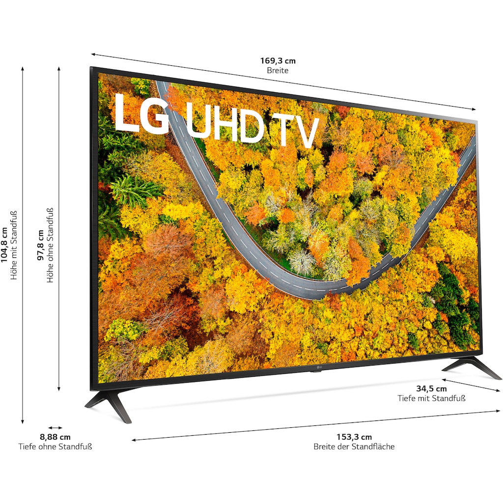LG LCD-LED Fernseher »75UP75009LC«, 189 cm/75 Zoll, 4K Ultra HD, Smart-TV, LG Local Contrast,HDR10 Pro