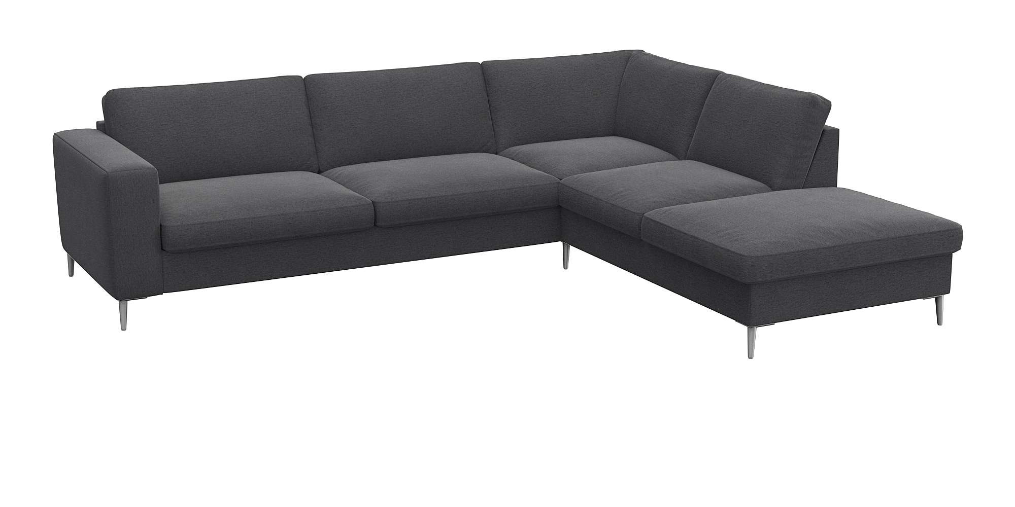 FLEXLUX Ecksofa »Fiore, super Sitzkomfort durch Kaltschaum im Sitz, L-Form«, breite Armlehnen, Füße Alu