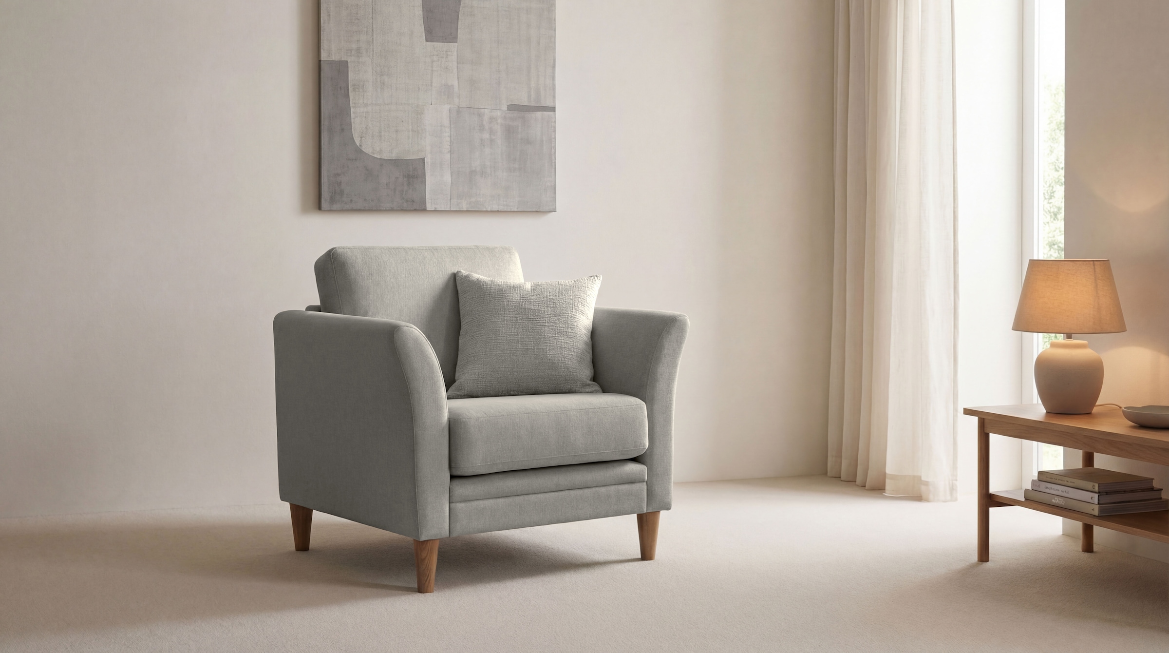 Home affaire Sessel »Arellano, Breite 93 cm« 1 Stk. tlg. klassisches Design, mit Massivholzfüßen, Webstoff fein