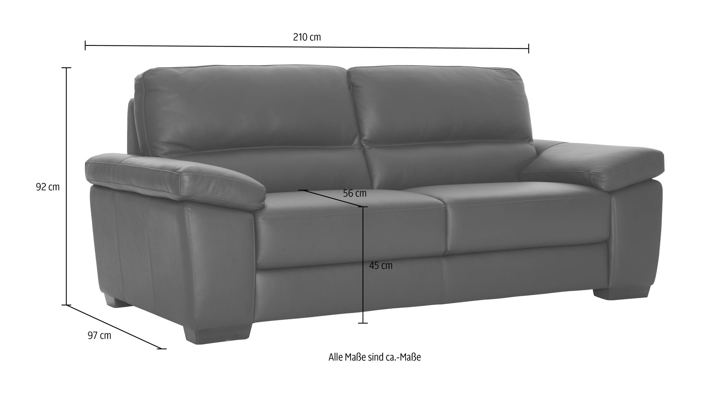 CALIA ITALIA 3-Sitzer »Gaia, Sofa im edlen Design und mit erstklassigem Sitzkomfort«, aus pflegeleichtem Luxus-Microfaser Ginevra Hydro Care