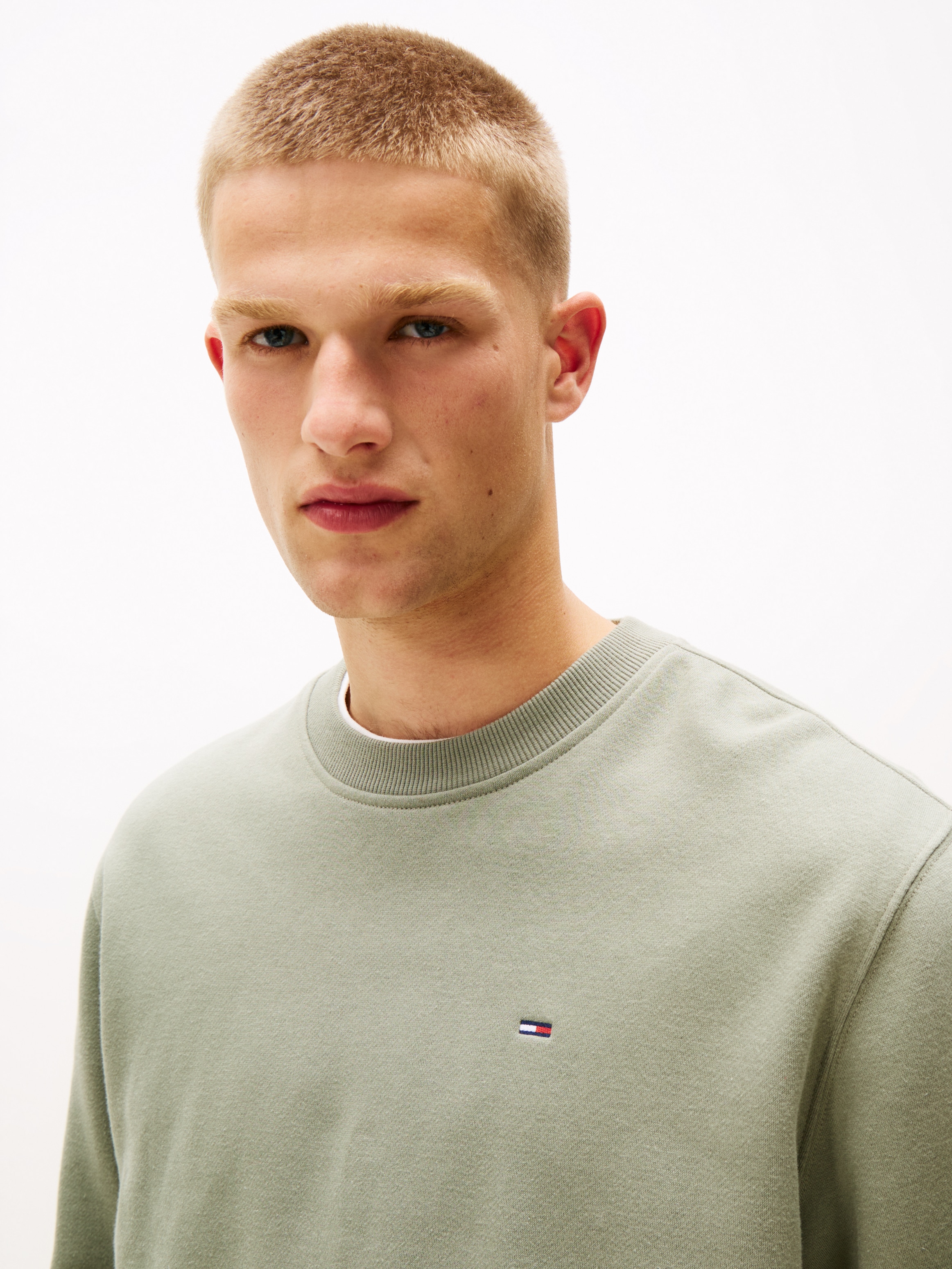 Tommy Jeans Sweatshirt »TJM REG S FLAG CREW«, Mit besticktem Markenlogo auf Brusthöhe