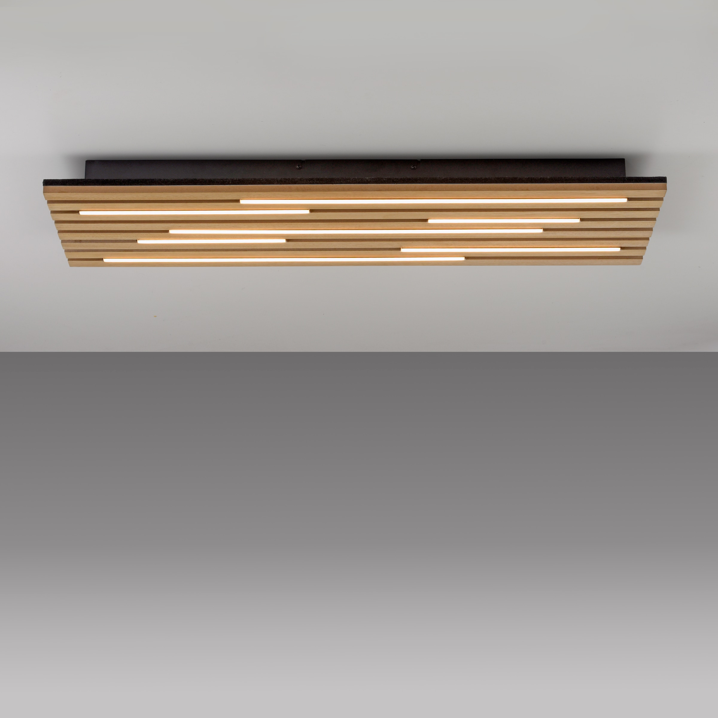 JUST LIGHT LED Deckenleuchte »AKUSTIK« LED-Board 1 Stk. Warmweiß Akustikpaneel mit Echtholzfurnier: Eiche