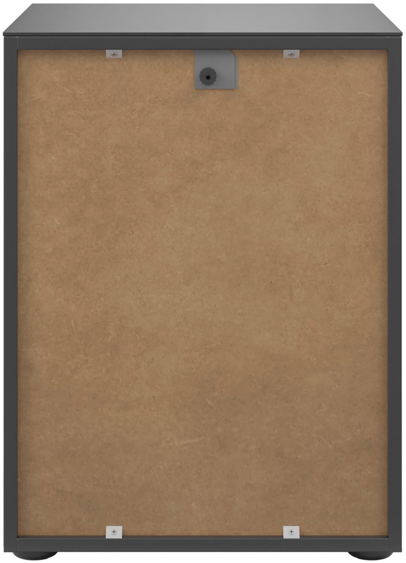 Manjana Möbel Nachtkommode »mit Chrom oder Schwarz matten Metallgriffen« mit Glasfronten, melaminbeschichtete Oberfläche, mit Vollauszug