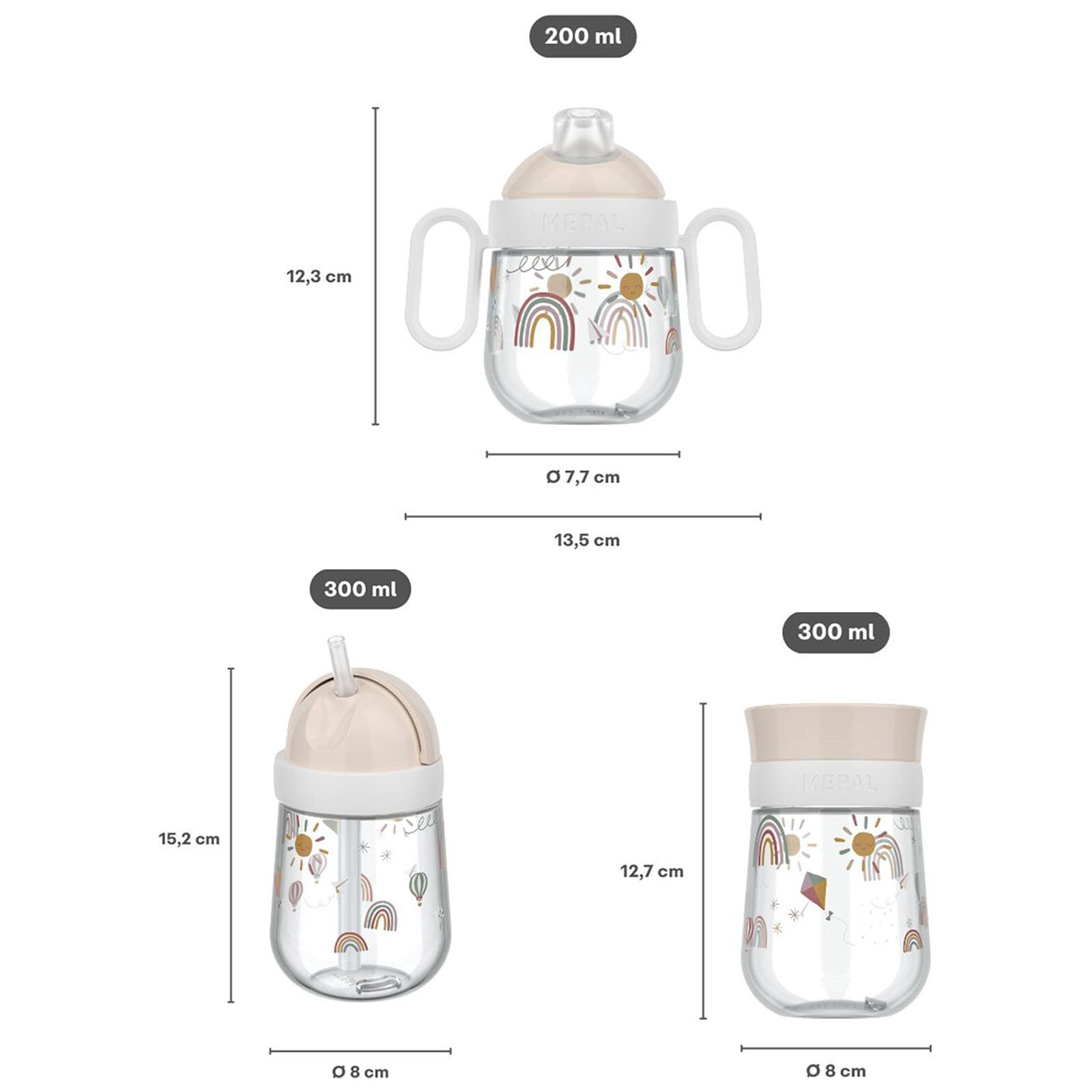 Mepal Kinderbecher »Trinklernbecher-Set Mio 3er Set« Spülmaschinenfest