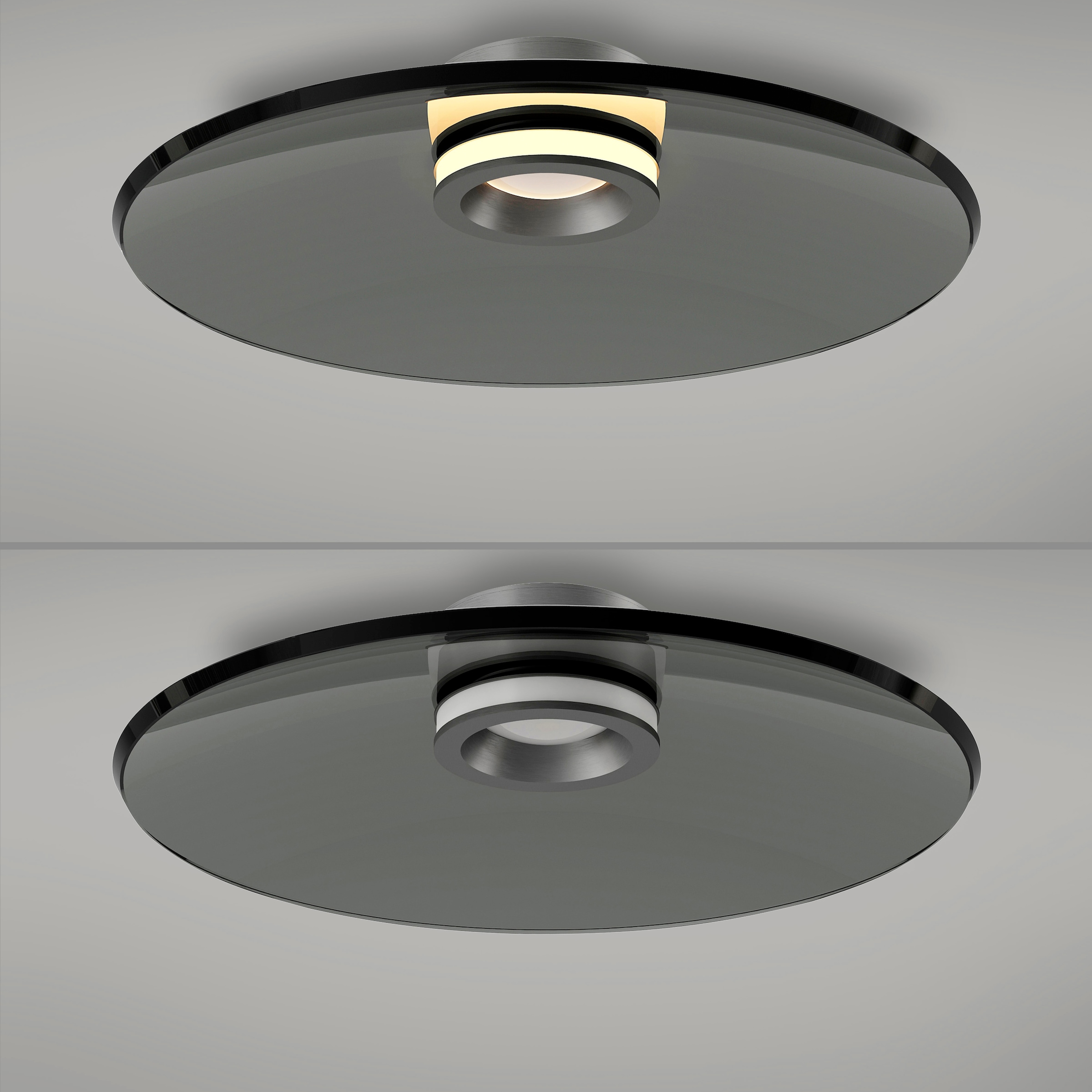 Neuhaus PURE LED Deckenleuchte »PURE Moon« LED-Board 1 Stk. Warmweiß Dimmfähig über separaten Tronicdimmer, Glas Rauchfarben