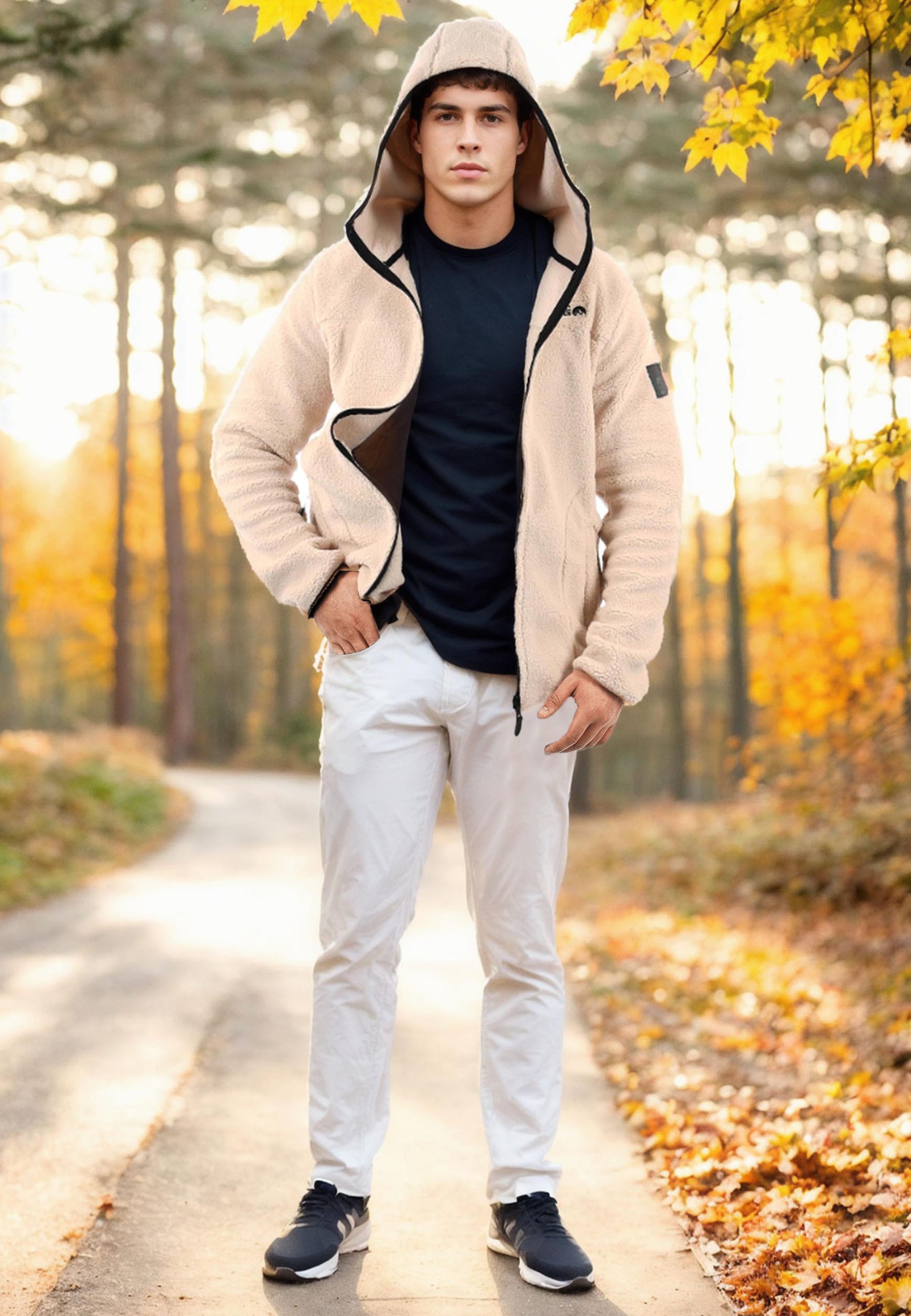 Arctic Seven Fleecejacke »Arctic Seven Herren Sherpa Fleecejacke mit Kapuze AS413«