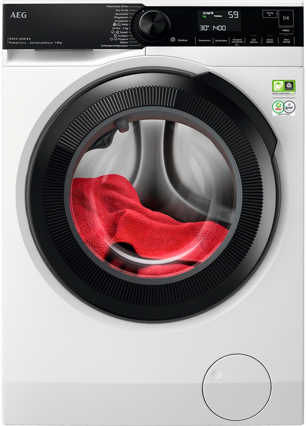 AEG Waschmaschine Serie 8000 »LR8EG75480«, 8 kg, 1400 U/min, AEG Schontrommel - Behutsamer Umgang mit Textilien