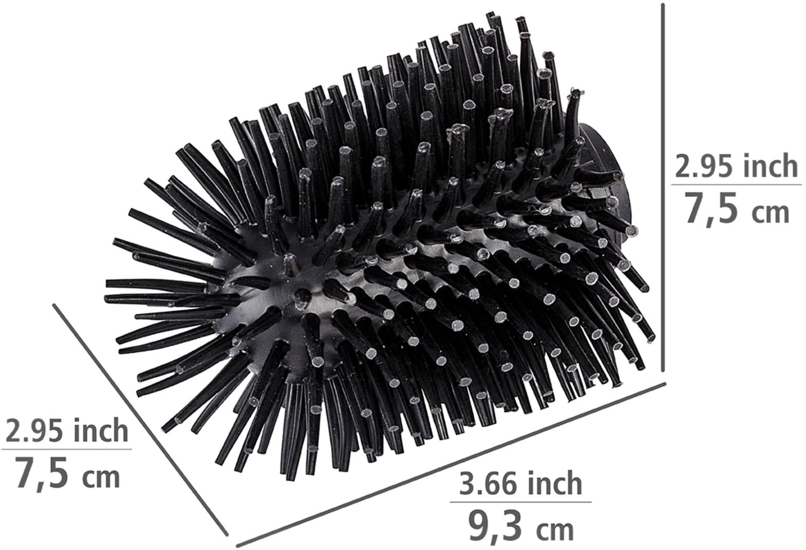 WENKO WC-Reinigungsbürste Set 4 Stk. aus Kunststoff Ersatzbürstenkopf für WENKO WC-Bürsten, Ø 7,5cm, Silikonborsten
