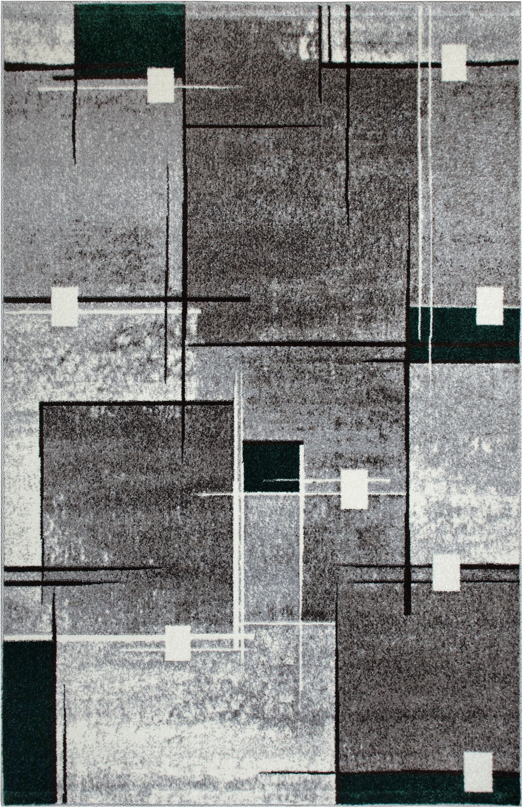 my home Teppich »Deblin« rechteckig 9 mm Höhe weicher Flor, Kurzflor, Karo-Design, modern, geometrisches Muster