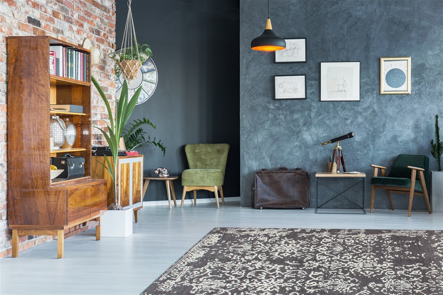 Kayoom Teppich »River 130«, rechteckig, 10 mm Höhe, Jacquard, Retro- und Vintage-Design, Baumwollrücken