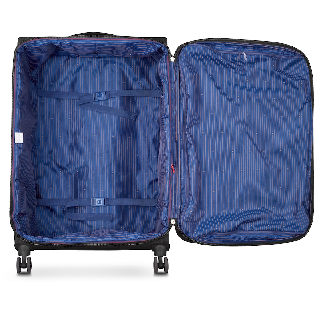 Delsey Weichgepäck-Trolley »Montmartre Air 2.0, 77 cm, schwarz«, 4 Rollen, aus recyceltem Material; mit Volumenerweiterung