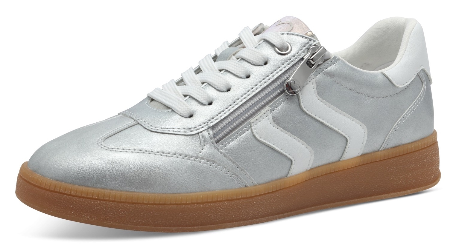 MARCO TOZZI Plateausneaker, Freizeitschuh, Halbschuh, Schnürschuh mit Kontrastbesatz