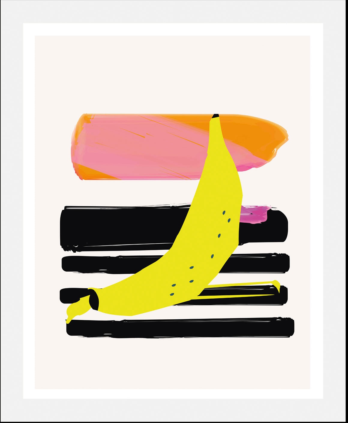 queence Bild »Fanni«, Obst-Obst Bilder-Essen-Lebensmittel-Kunst-Abstrakt-Art, (1 St.), HD Premium Poster-Druck inkl. Holzrahmen