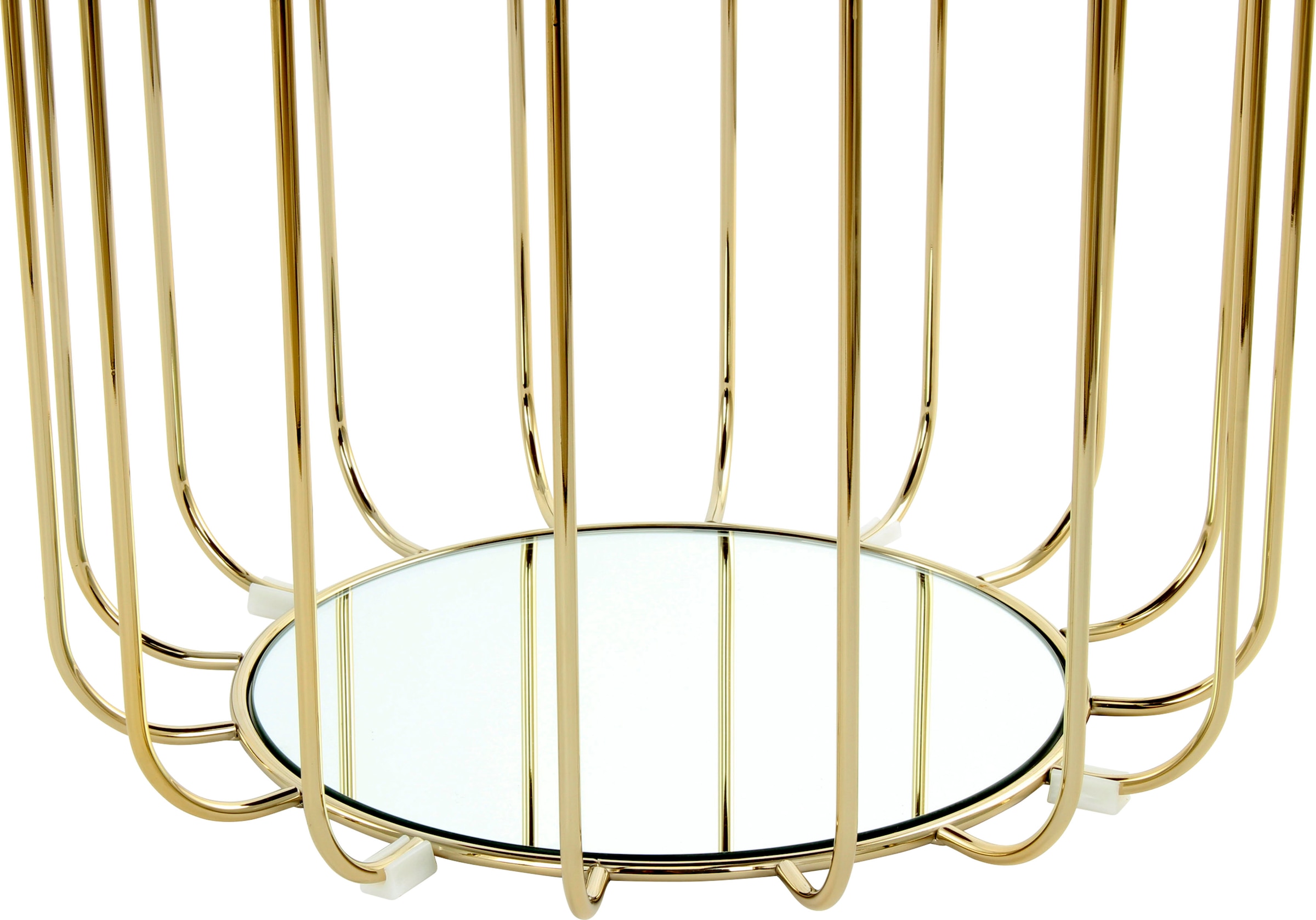 Kayoom Beistelltisch »Pouf Comfortable 110, abnehmbares und wendbares Oberteil«, (1 St.), praktisch umzuwandeln in Tisch oder Hocker, mit Spiegelglas