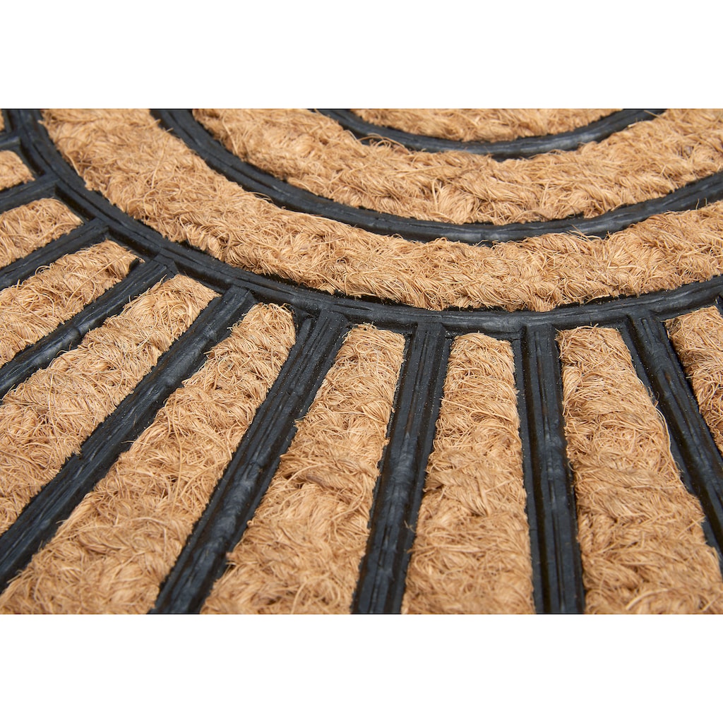 HANSE Home Fußmatte »Mix Mats Gummi-Kokos Halbrund Geometric Ornament«, halbrund, Kokos, Gummi, Schmutzfangmatte, Outdoor, Rutschfest, Innen, Kokosmatte
