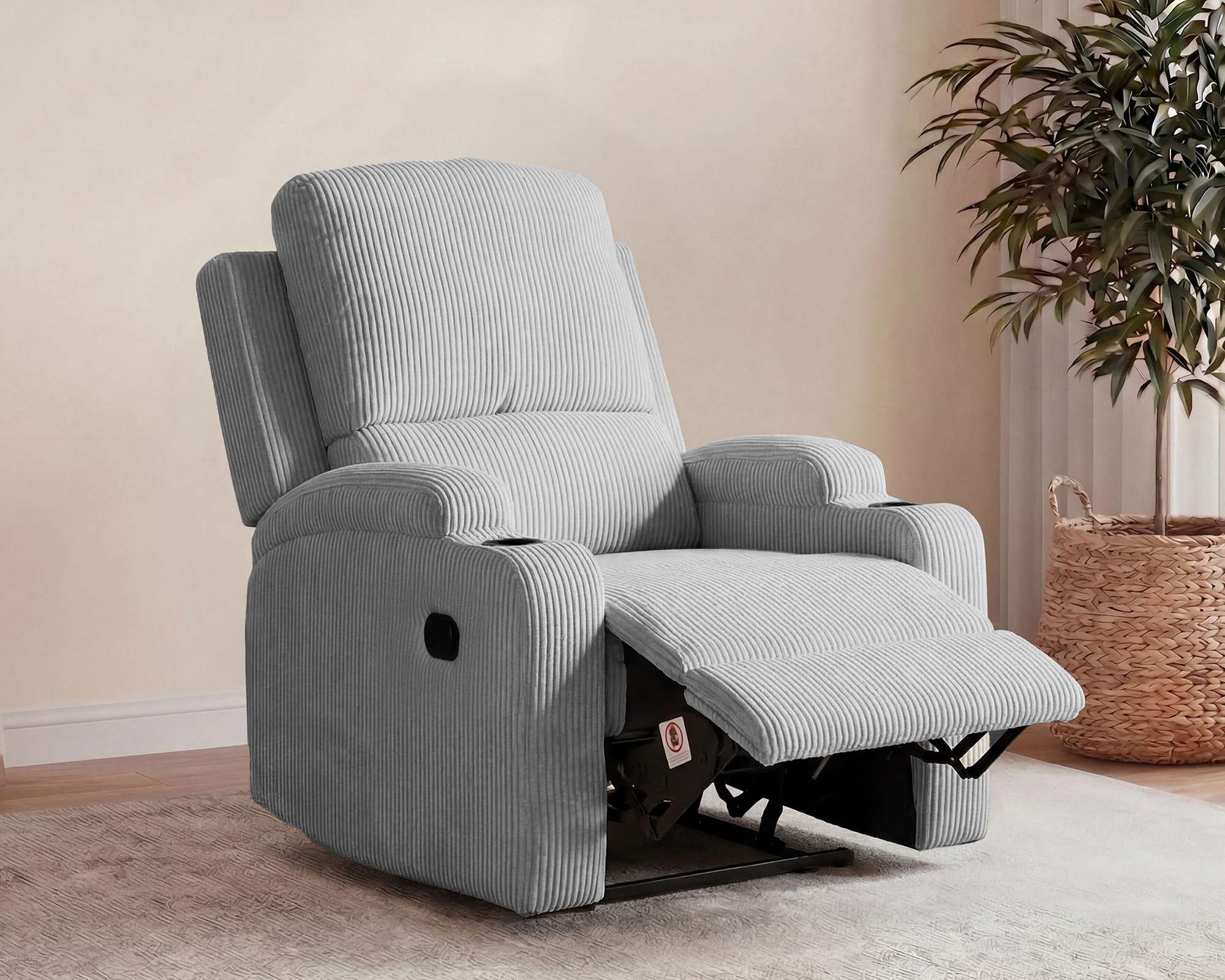 OTTO home Relaxsessel »NAPORI Cord, Kinosessel, Multimedia-Sessel« TV-Sessel mit manueller u elektrischer Relaxfunktion u. Getränkehalter