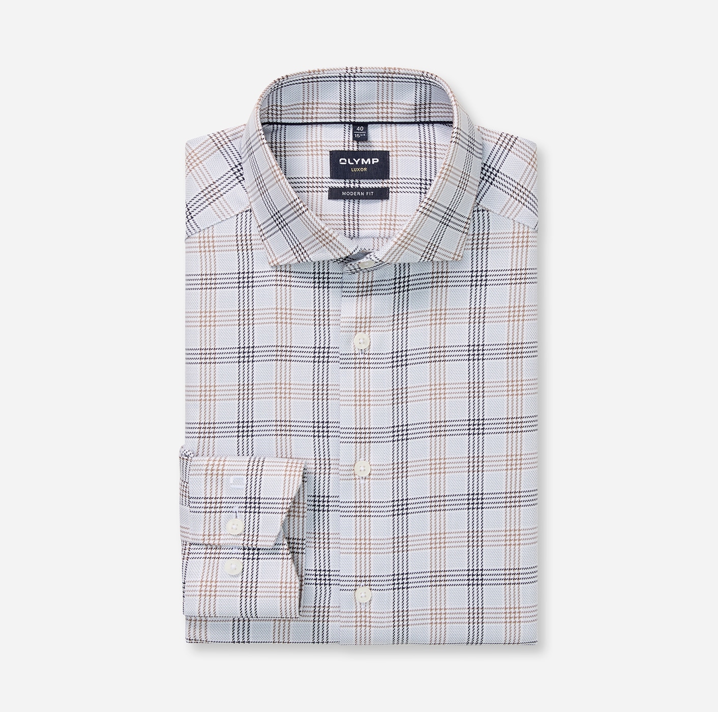 OLYMP Langarmhemd »Luxor« Businesshemd, modern fit, Royal-Kentkragen, kariert