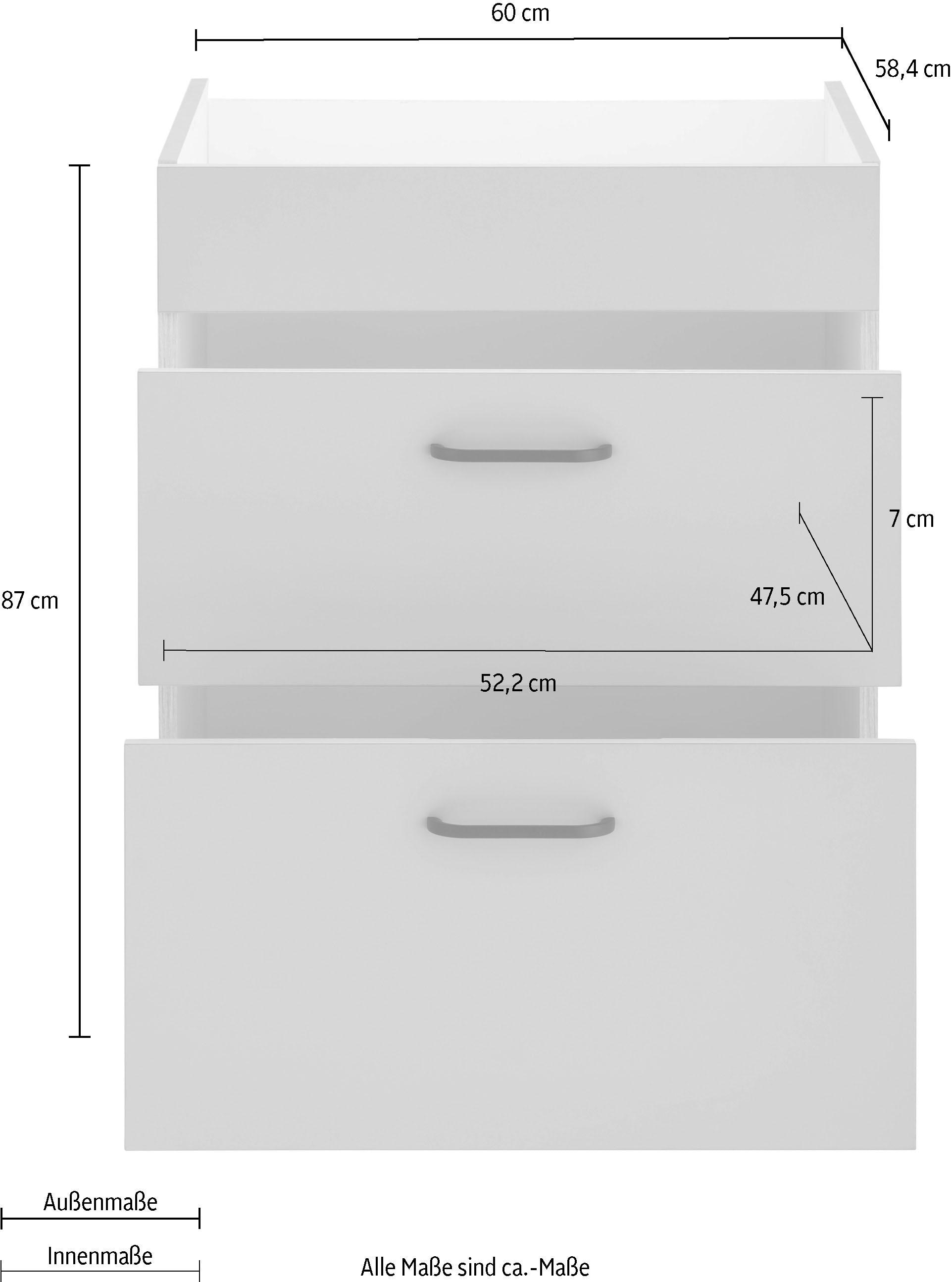 OPTIFIT Kochfeldumbauschrank »Elga«, mit bestellen Soft-Close-Funktion, Füße, bequem 60 cm Breite höhenverstellbare