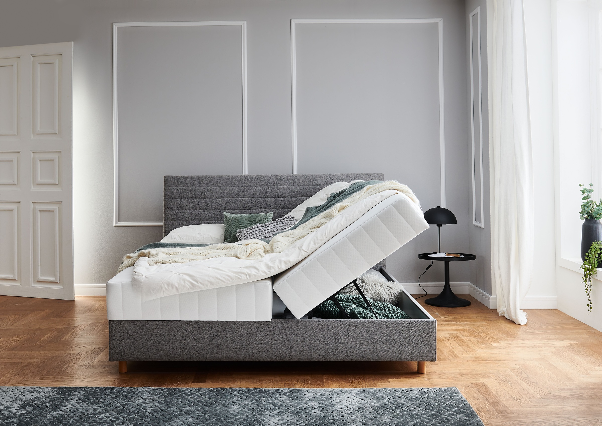 ATLANTIC home collection Stauraumbett »Josie«, mit Taschen-Federkernmatratze und Bettkasten