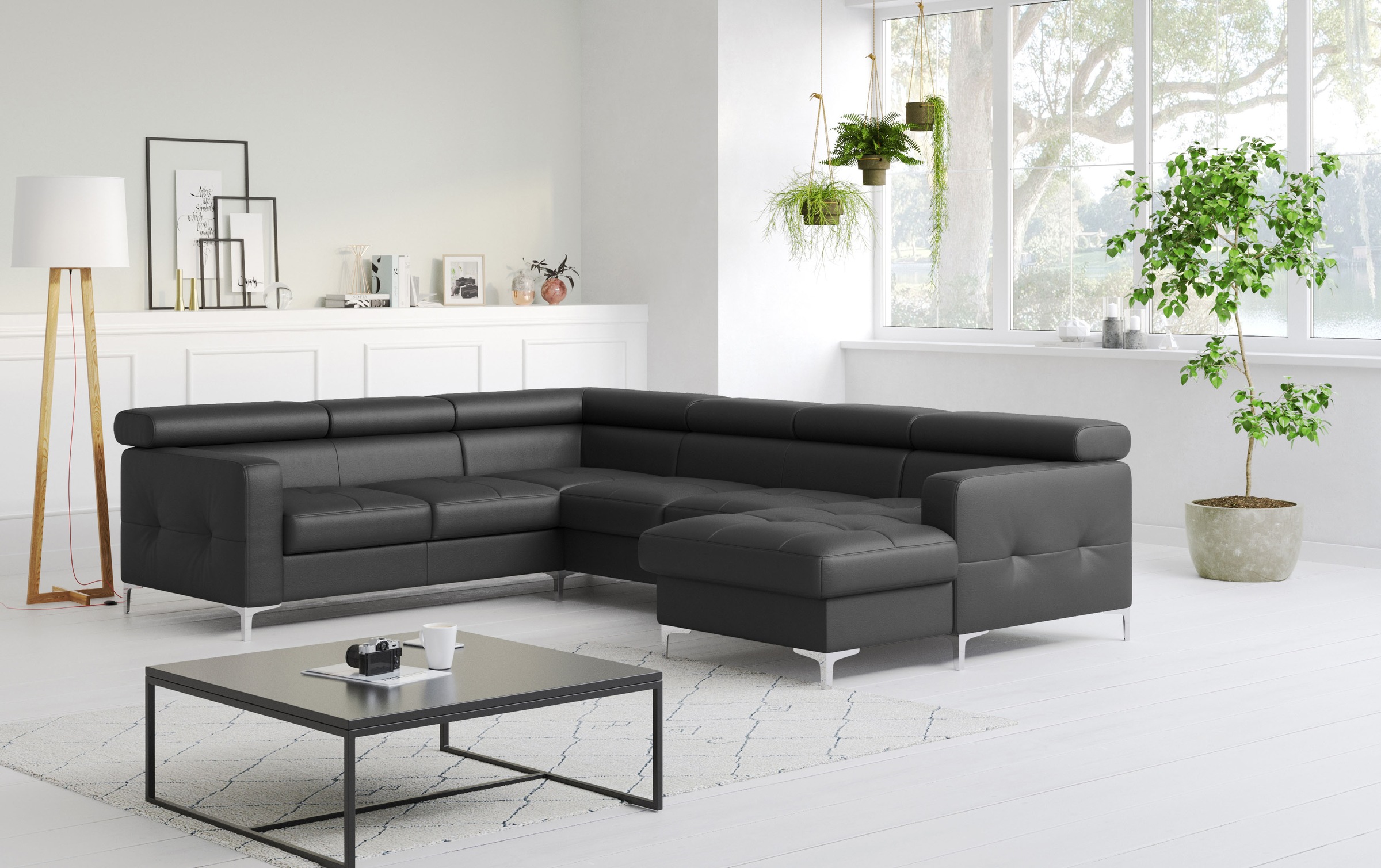 COTTA Wohnlandschaft »Sammy U-Form«, mit Kopfteilverstellung, optional mit Bettfunktion und Bettkasten