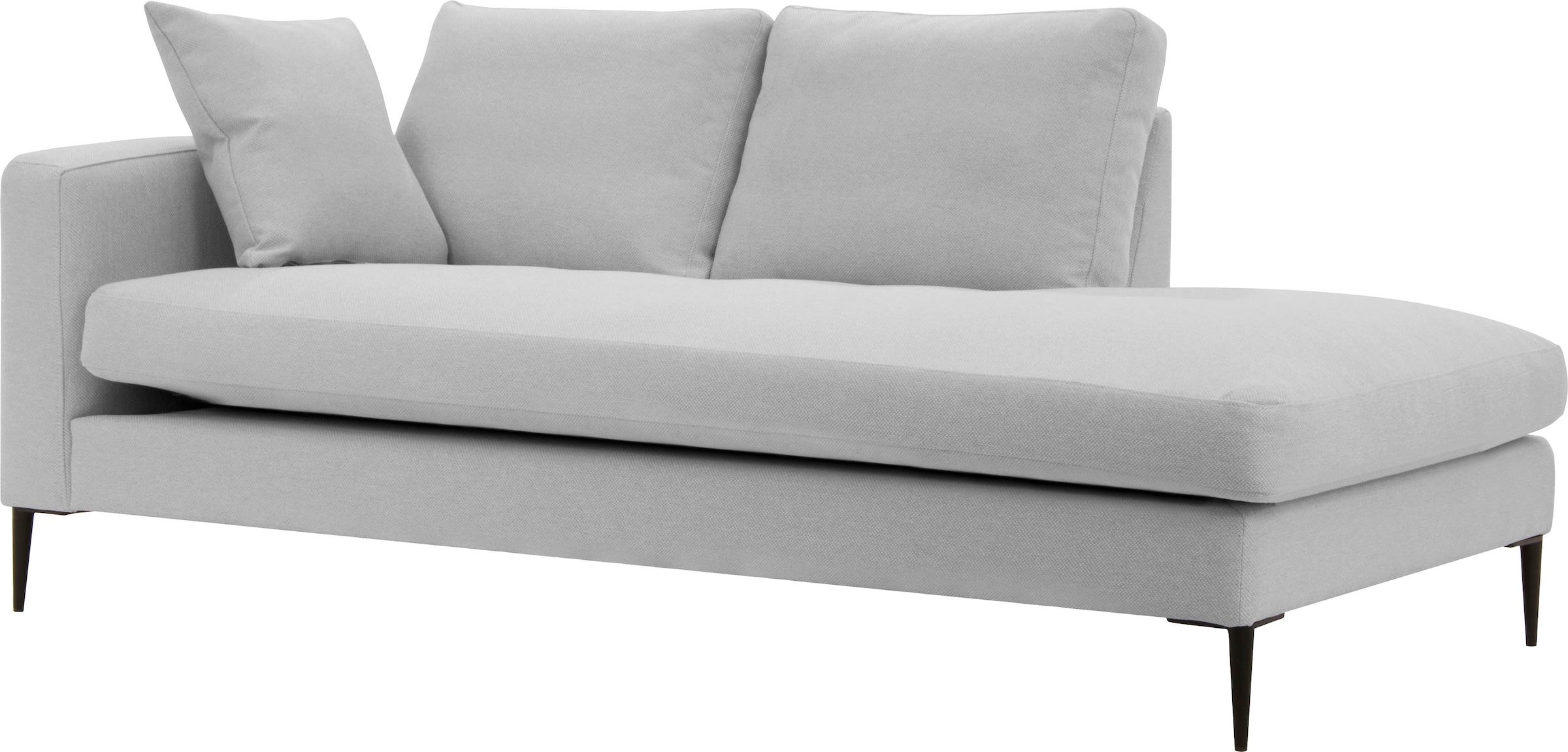 Leonique Recamiere »Cozy Chaiselongue, Maße B/T/H: 195/97/80 cm« mit losen Kissen und Metallbeinen, Armlehne links oder rechts wählbar