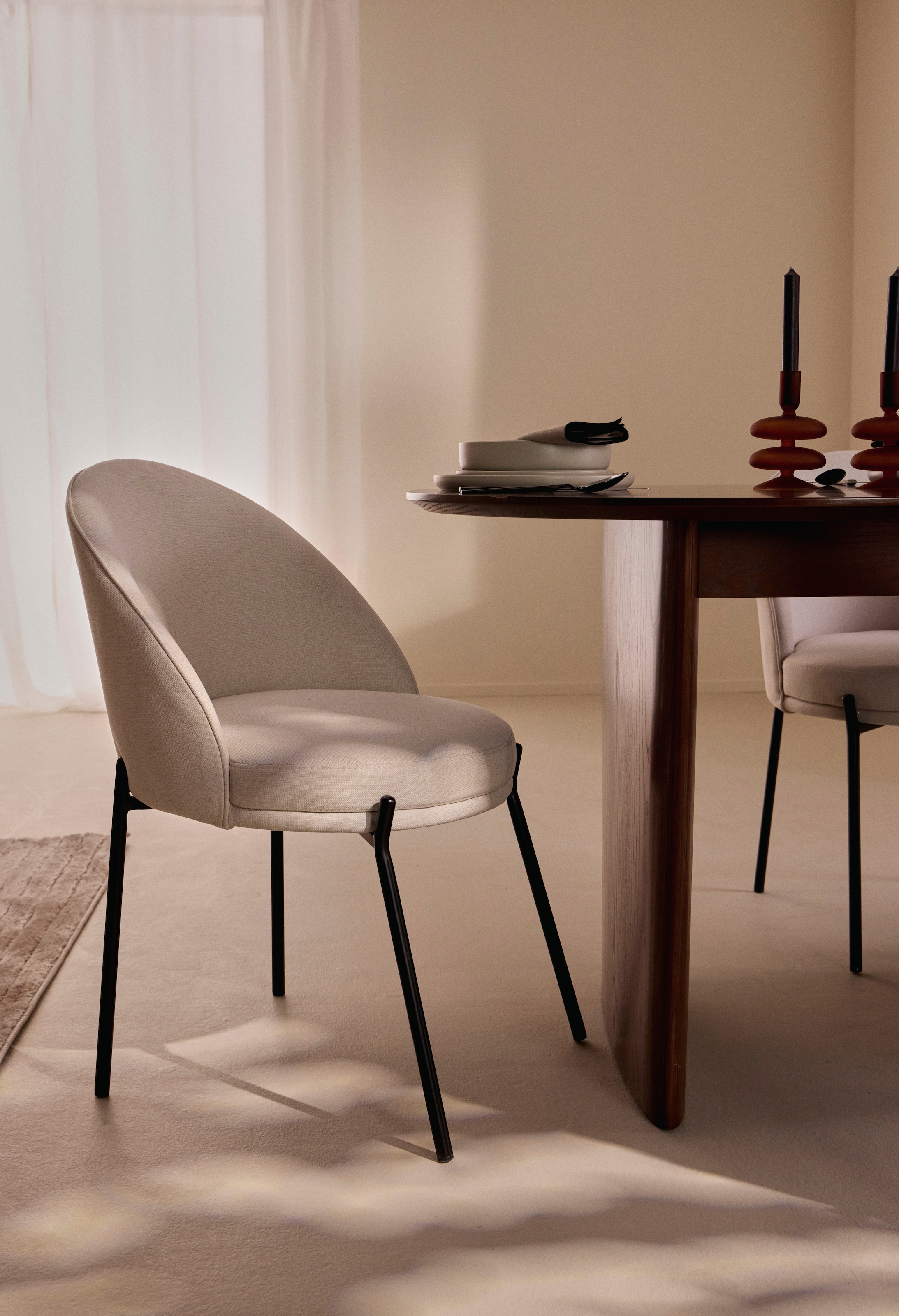 LeGer Home by Lena Gercke Esszimmerstuhl »Isalie« (Set) 2 Stk.mit pflegeleichtem Webstoff, Metallgestell, Sitztiefe 47 cm