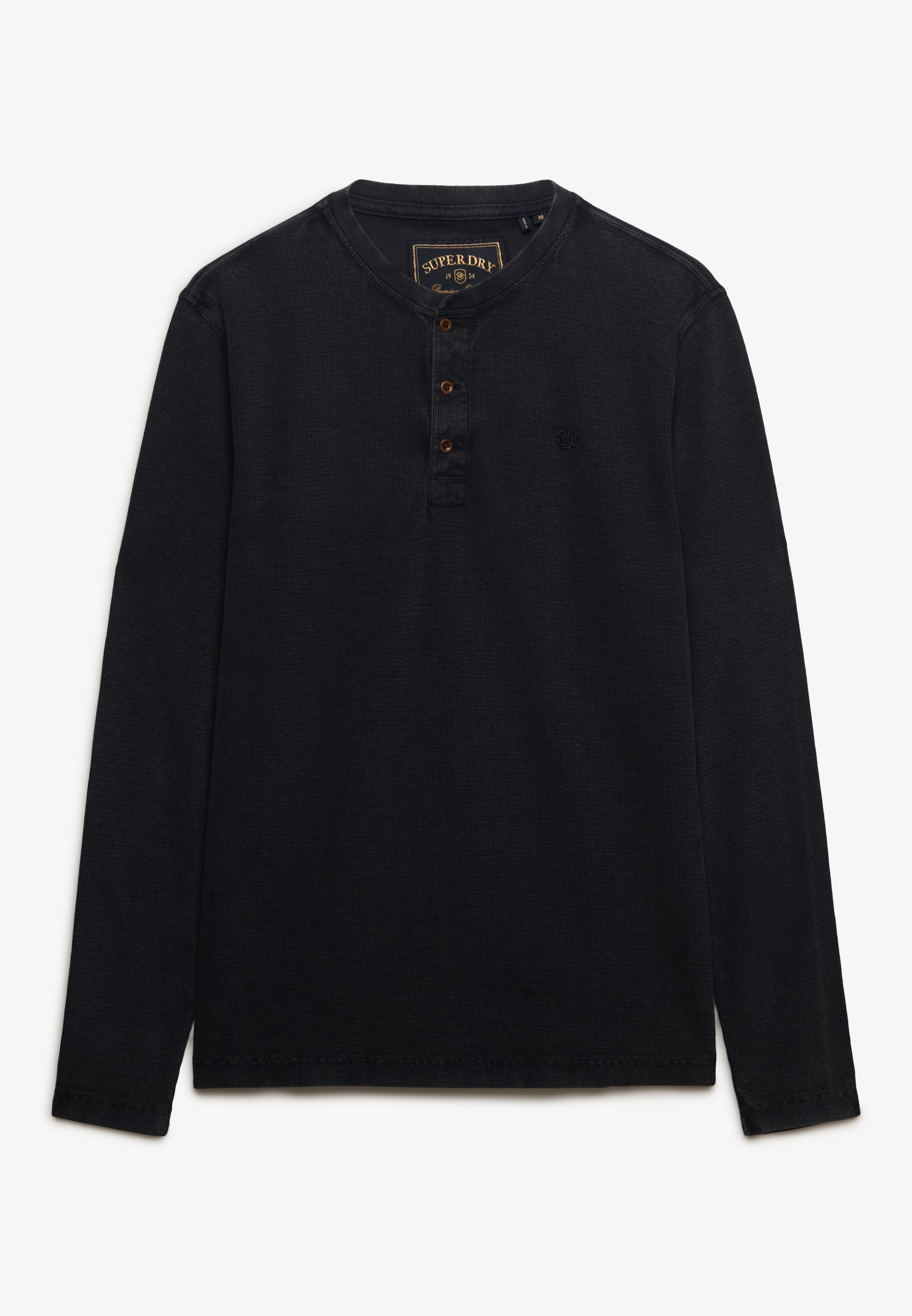 Superdry Langarmshirt »WAFFLE LONG SLEEVE HENLEY TOP« Baumwolle, relaxed fit