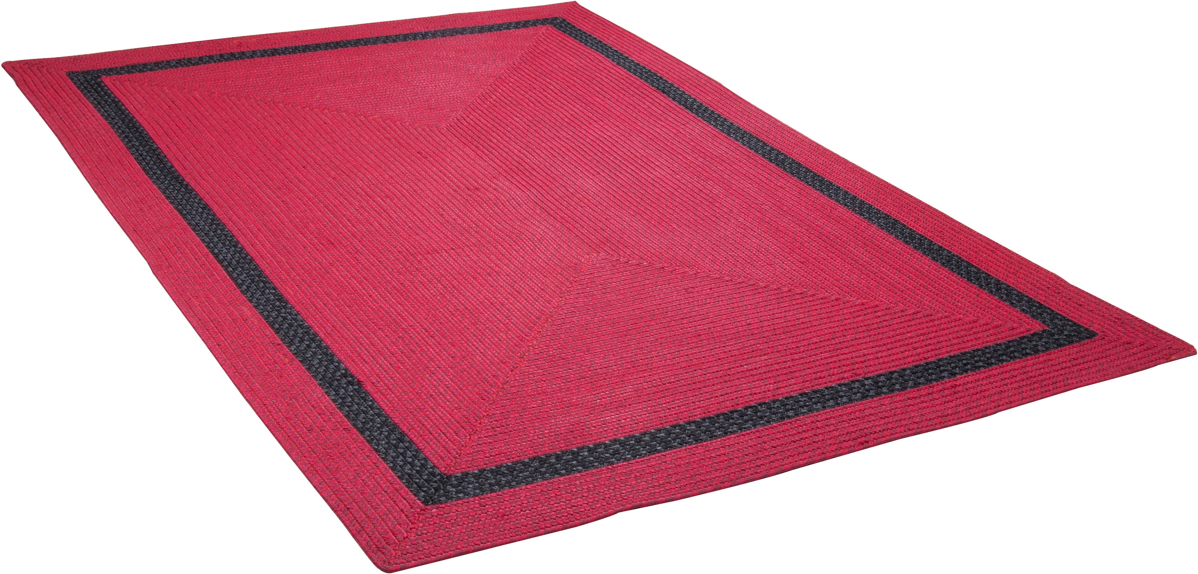 Gino Falcone Teppich geeignet mit Bordüre, rechteckig, »Benito«, Outdoor und Flachgewebe, In- Farben, Uni